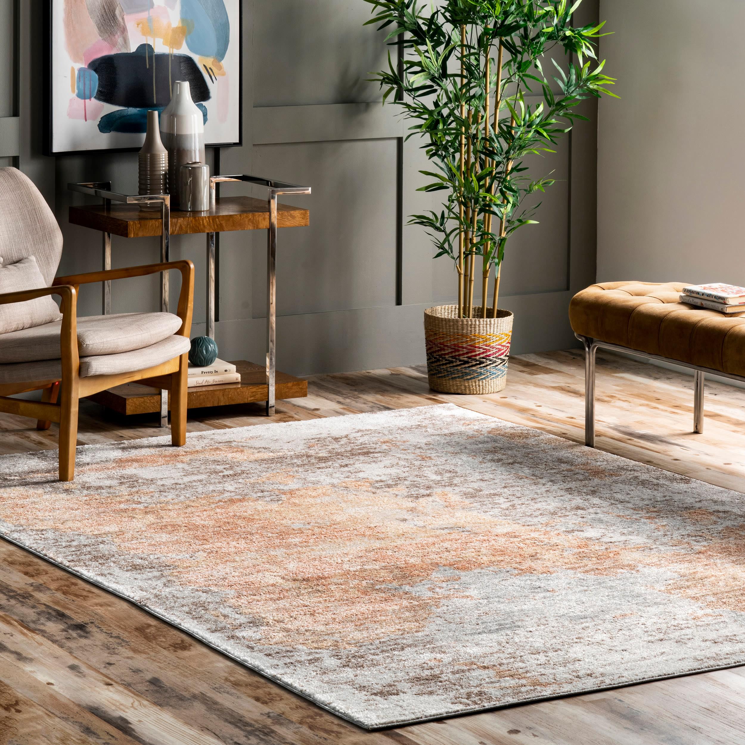 Nuloom Ryann Contemporary Faded Abstract Indoor Area Rug, Gray, 4'x6'