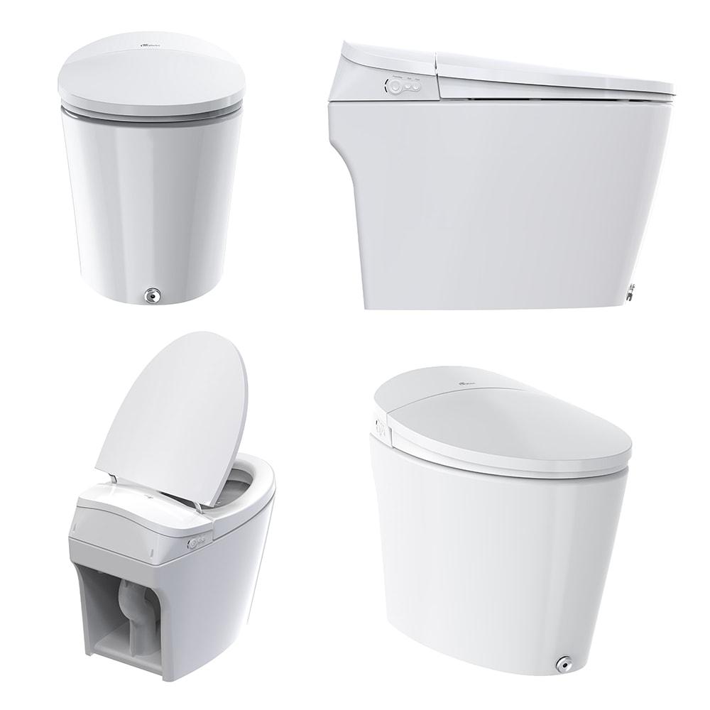 Bio Bidet by BEMIS Discovery DLX Smart Bidet Toilet, Tankless, Auto Open and Close with Kick Flush, Self Cleaning Discovery DLX