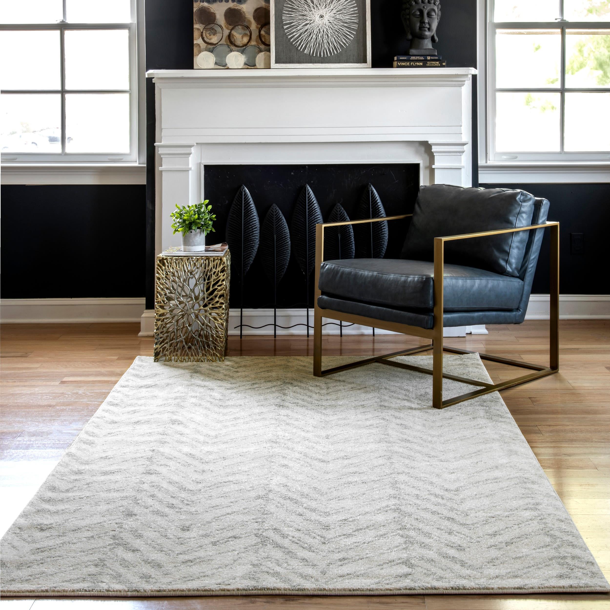 Nuloom Rosanne Geometric 7x9 Indoor Area Rug for Living Room Bedroom Dining Room Kitchen, Grey/Ivory