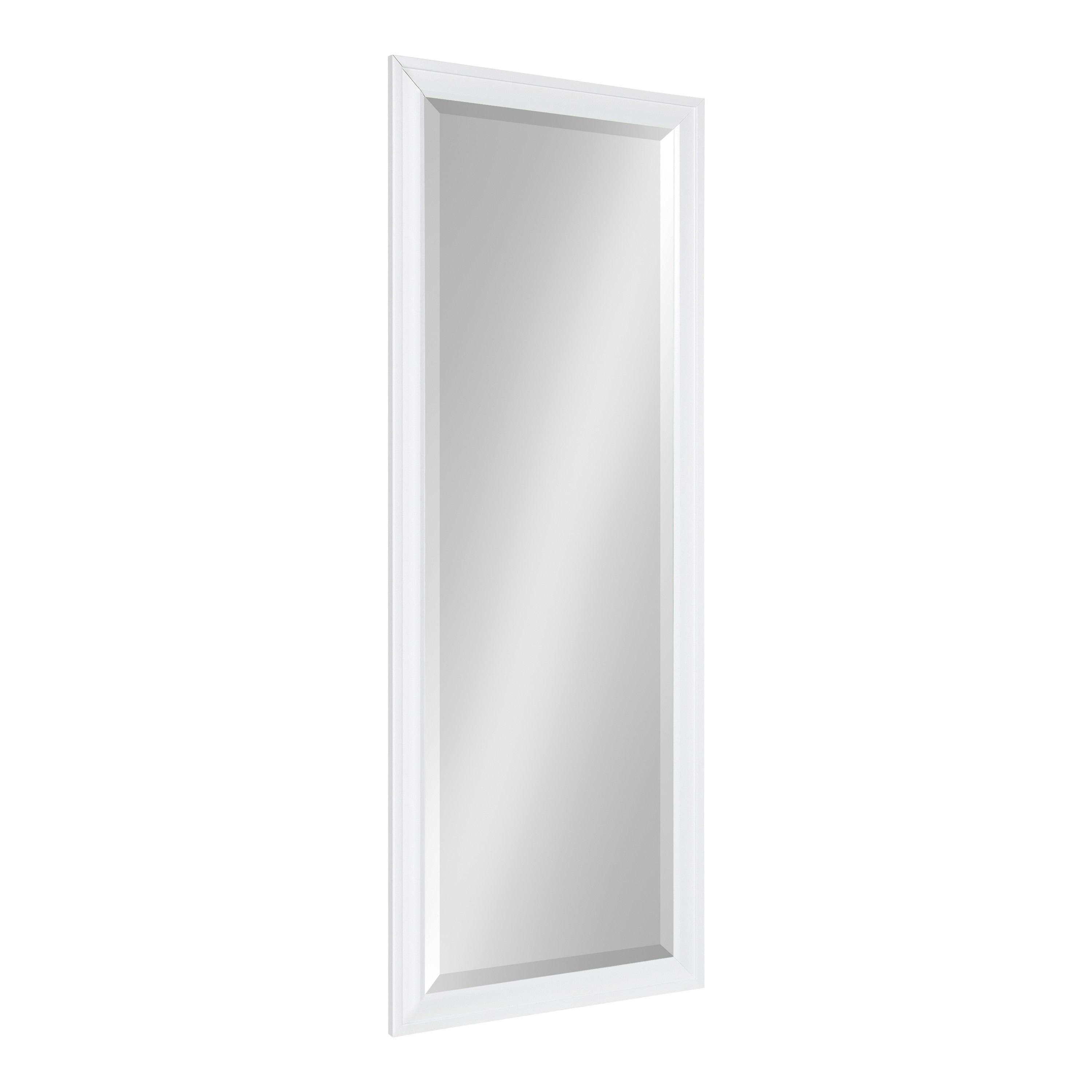 19.5" x 51.5" Bosc Full Length Wall Mirror White - DesignOvation: Modern Rectangle, No Assembly Required