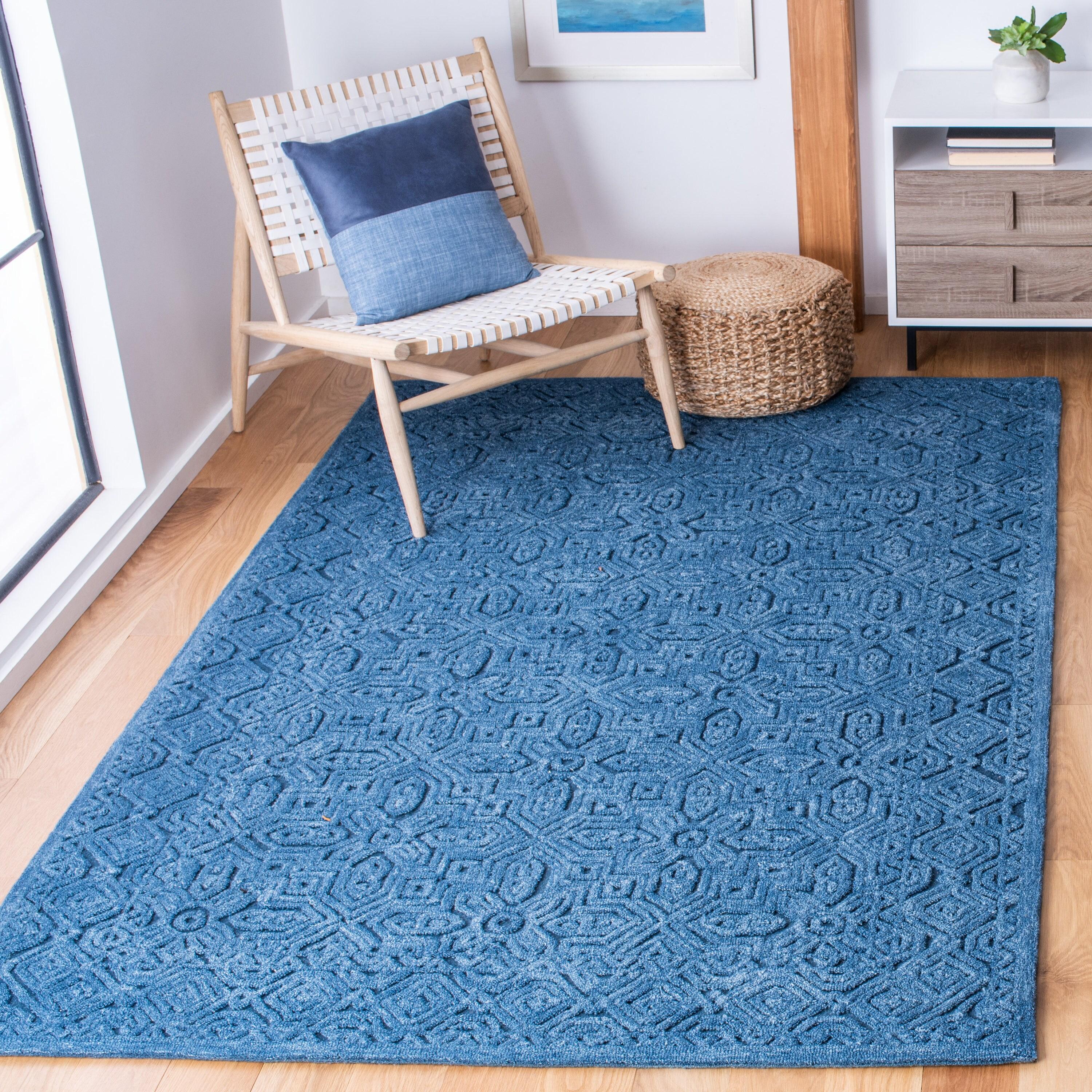Textural TXT101 Hand Tufted Area Rug - Dark Blue - 4'x6' - Safavieh.