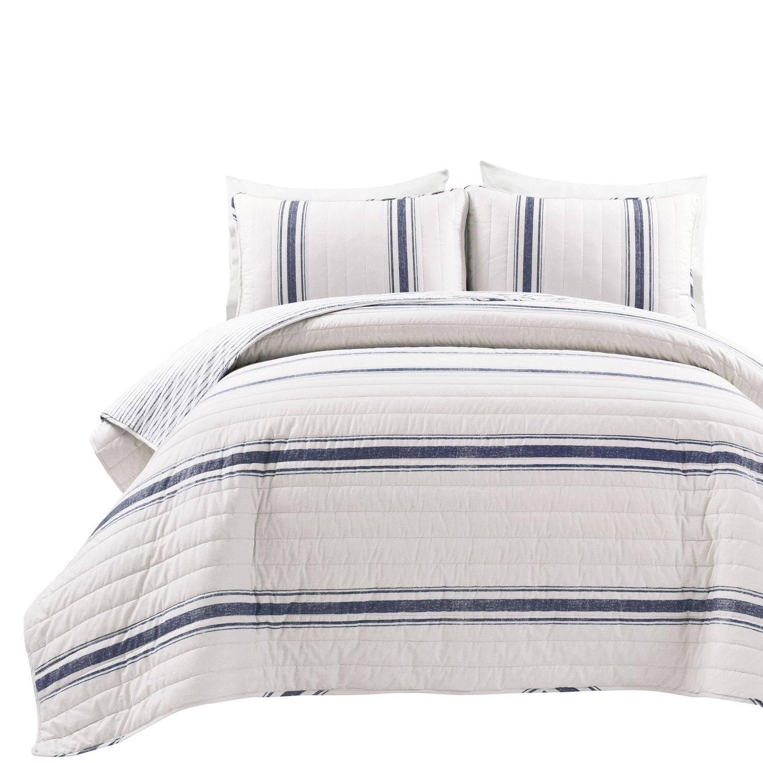 Birch Lane™ Gilroy Farmhouse / Country Cotton Striped Quilt Set