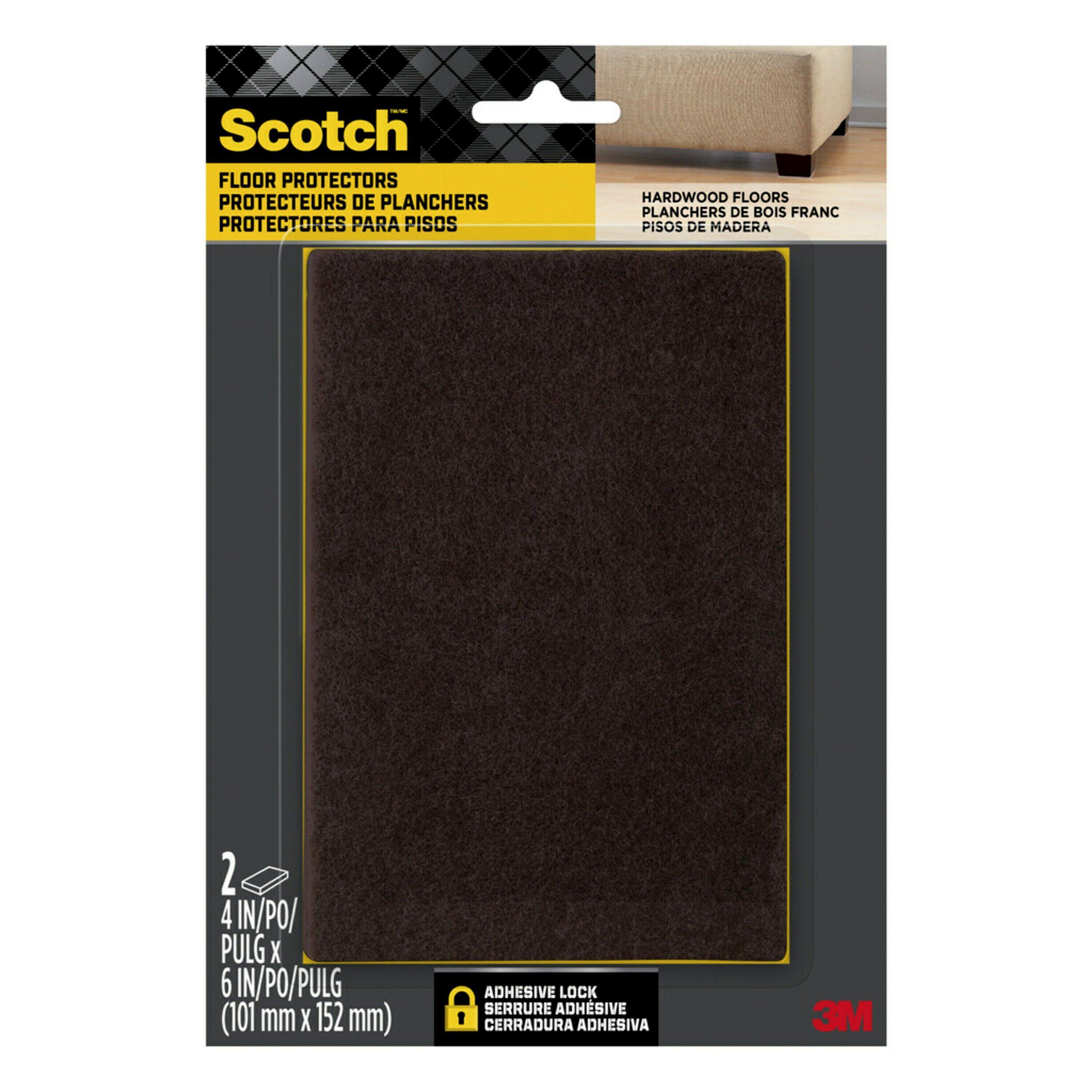 Scotch Easy Cut 2 -Pack 4-in x 6-in Brown Rectangular Felt furniture pads