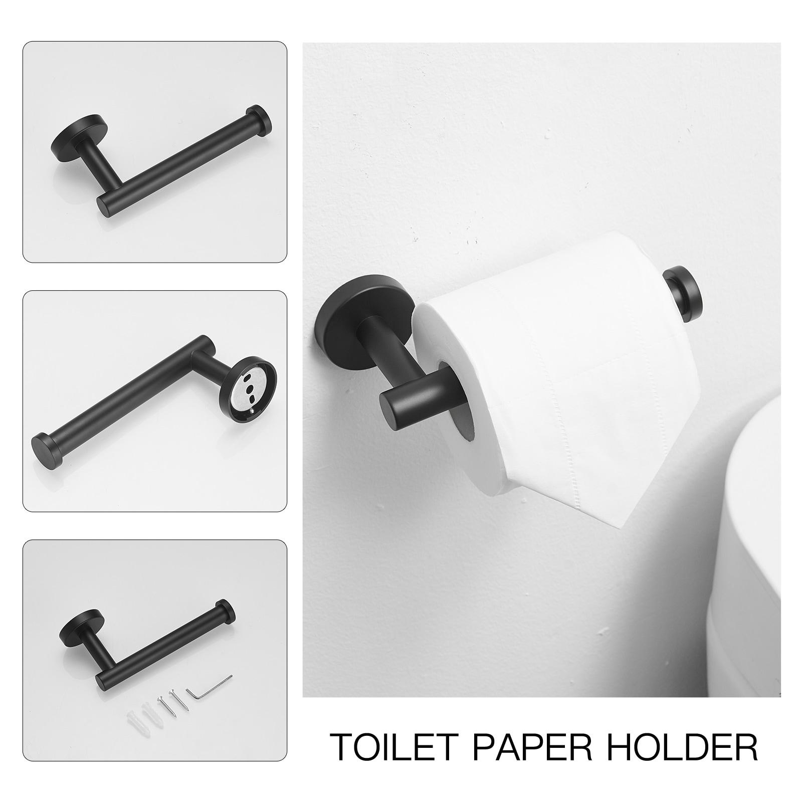 BWE Single Post Toilet Paper Holder Wall Mounted in Matte Black