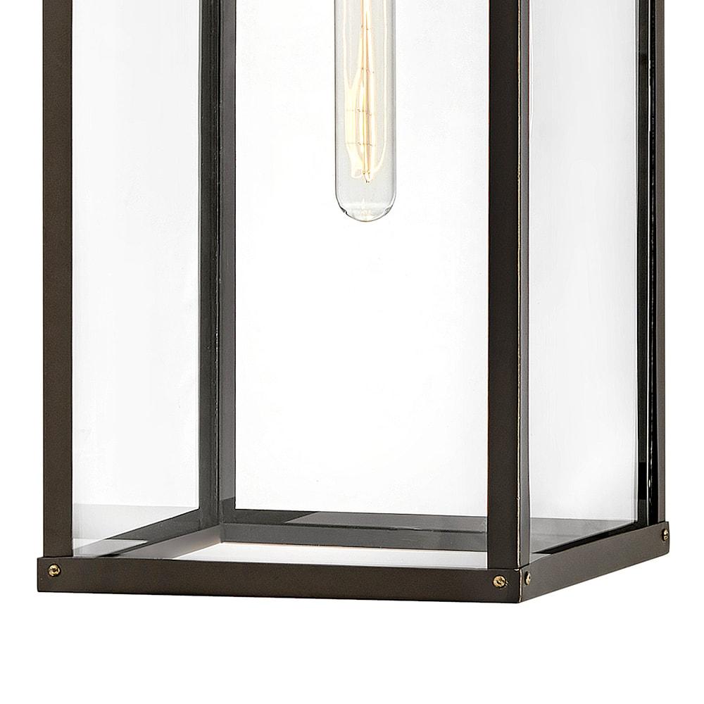 Elegant Bronze Dimmable LED Outdoor Wall Lantern with Clear Glass