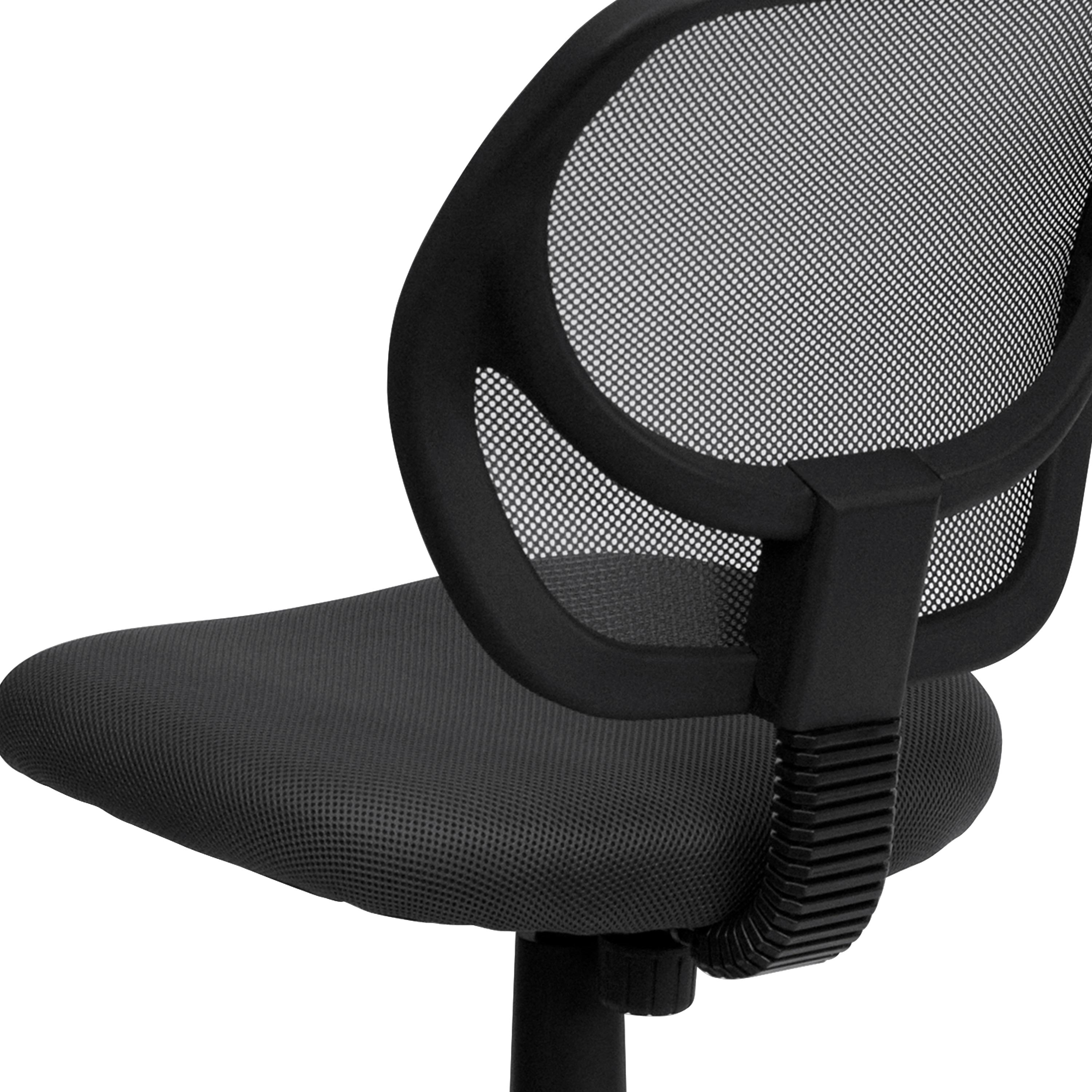 Flash Furniture Low Back Gray Mesh Swivel Task Office Chair with Curved Square Back