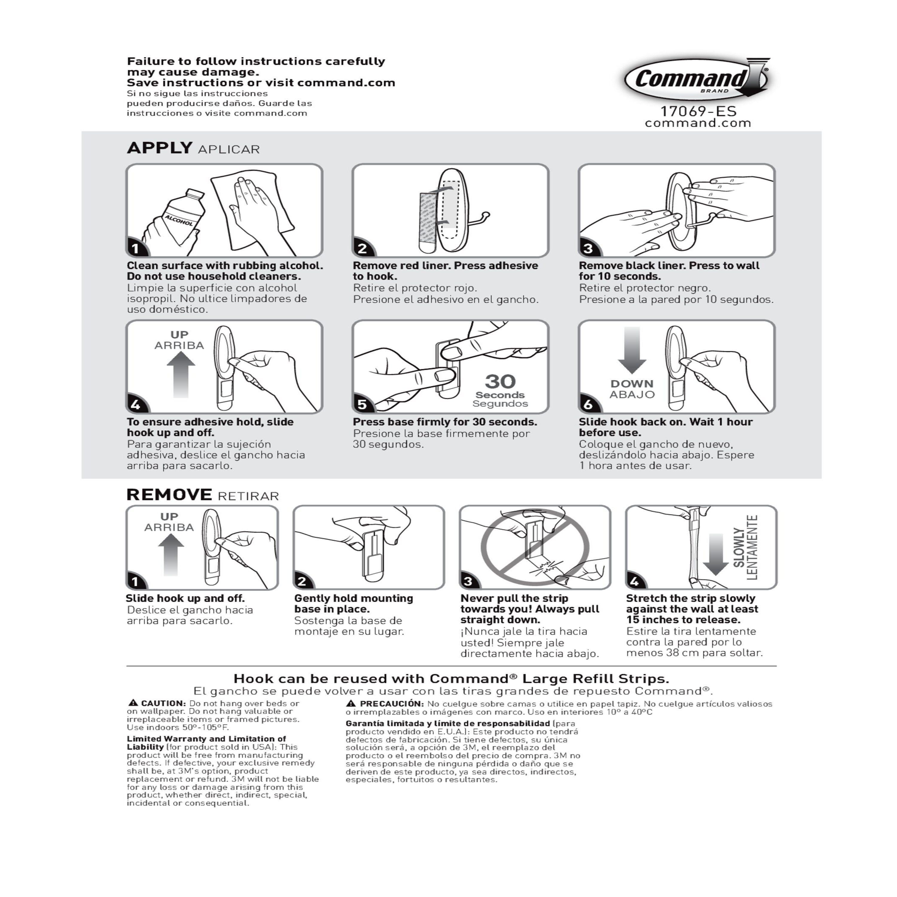 Command Large Sized Wire Decorative Hook White