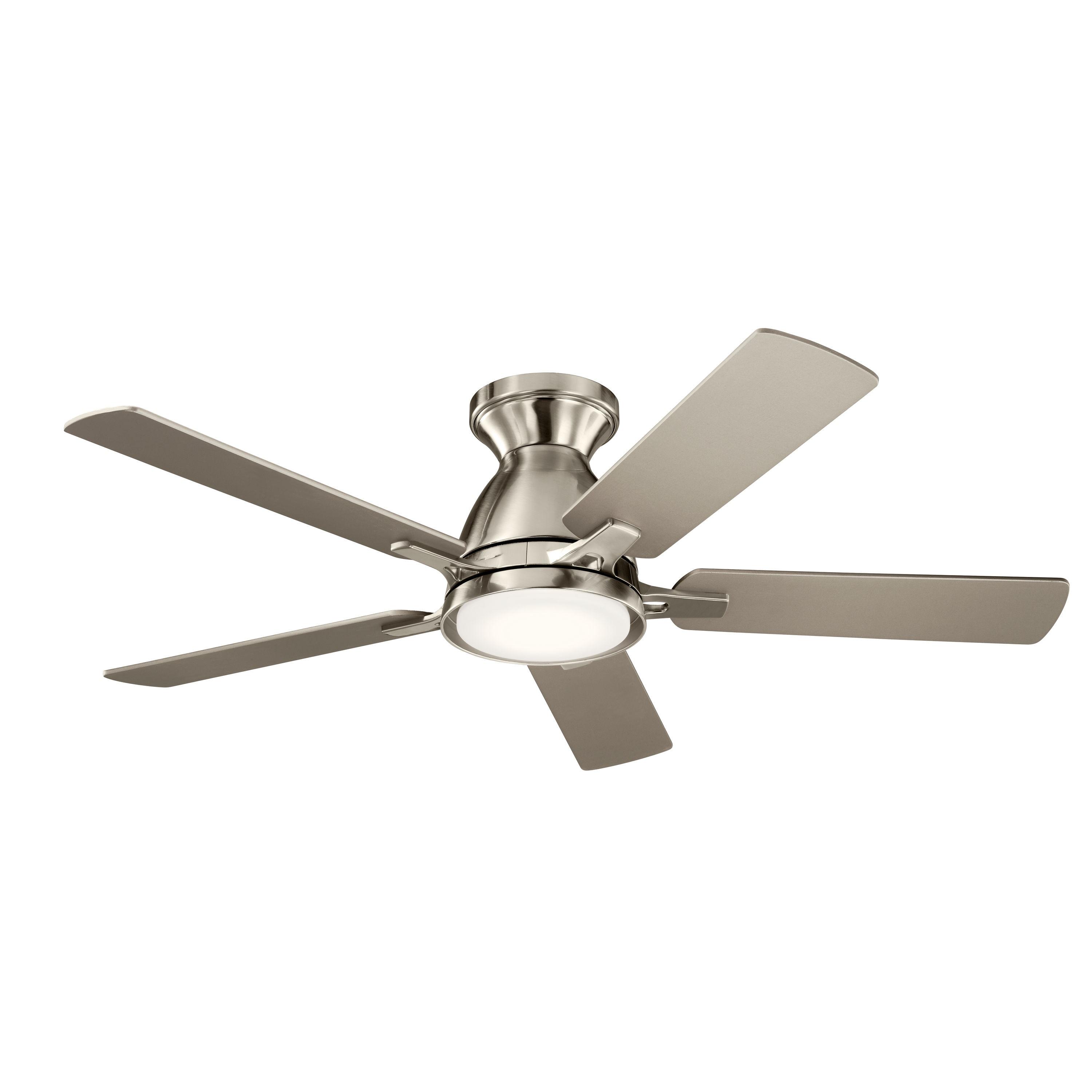 Brushed Stainless Steel 44" Ceiling Fan with LED Light and Remote