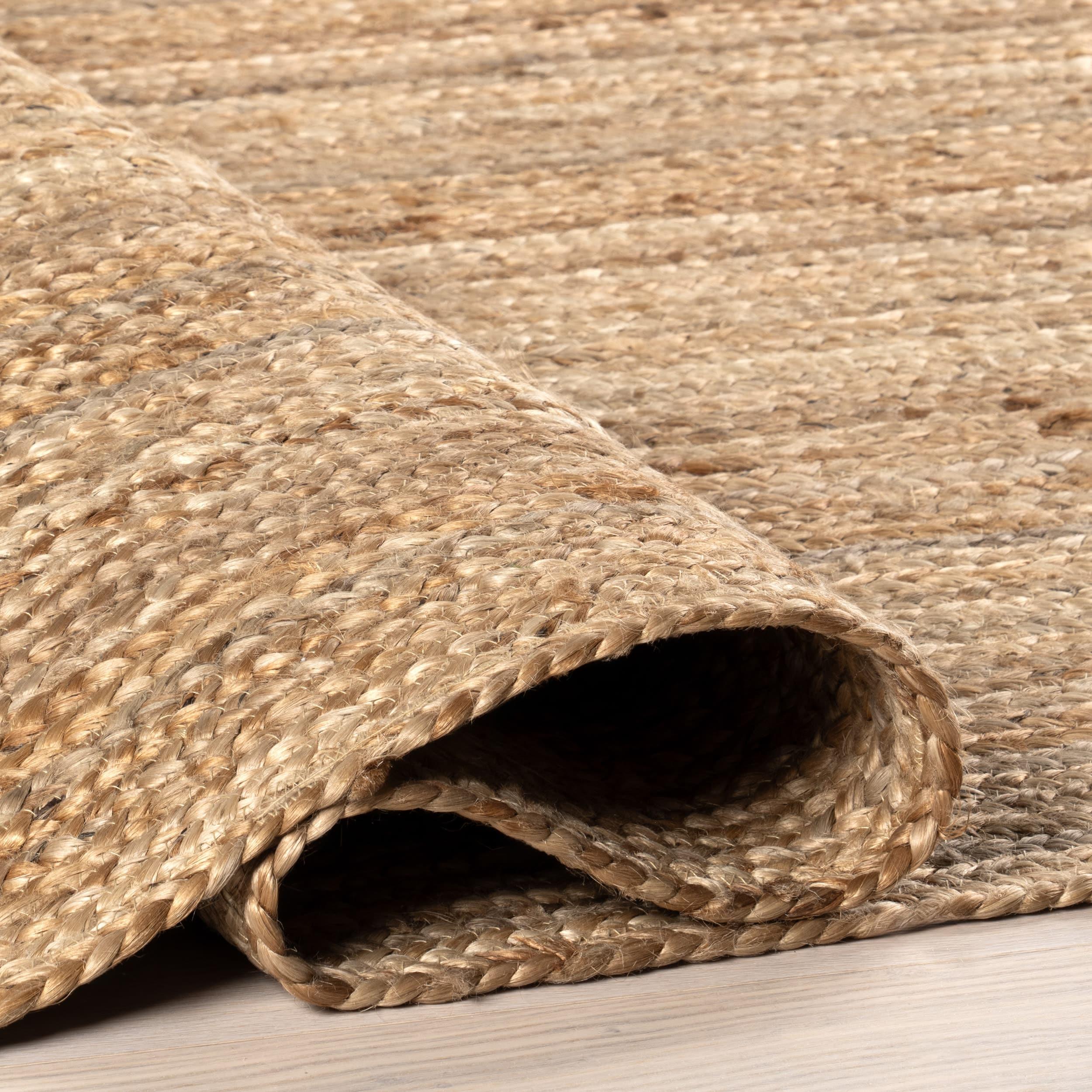 nuLOOM Rigo Hand Woven Farmhouse Jute Area Rug, 10' x 13', Natural