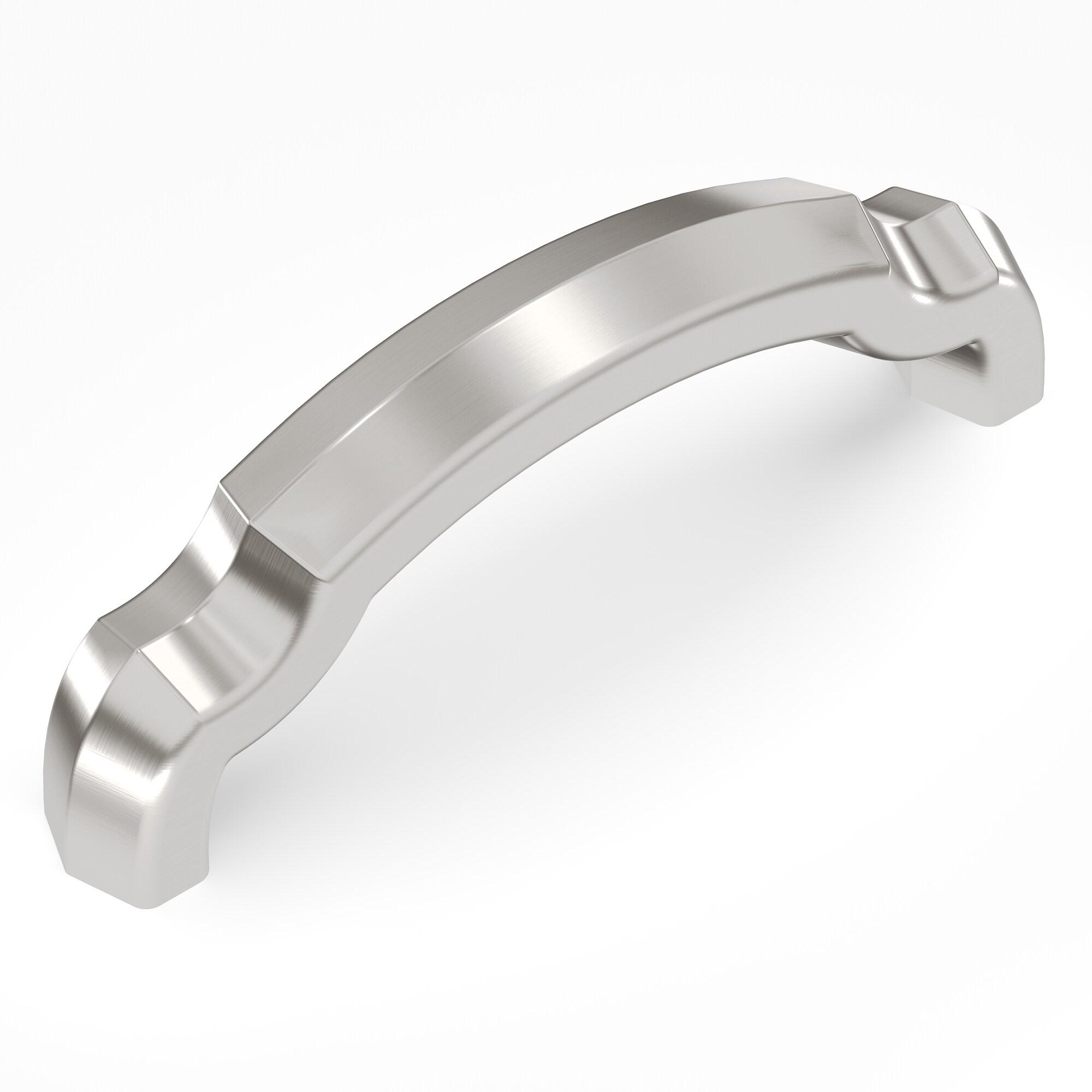 Hickory Hardware Solid Core Kitchen Cabinet Pulls, Luxury Cabinet Handles, Hardware for Doors & Dresser Drawers, 3 Inch Hole Center, Satin Nickel, Veranda Collection(Pack of 10)