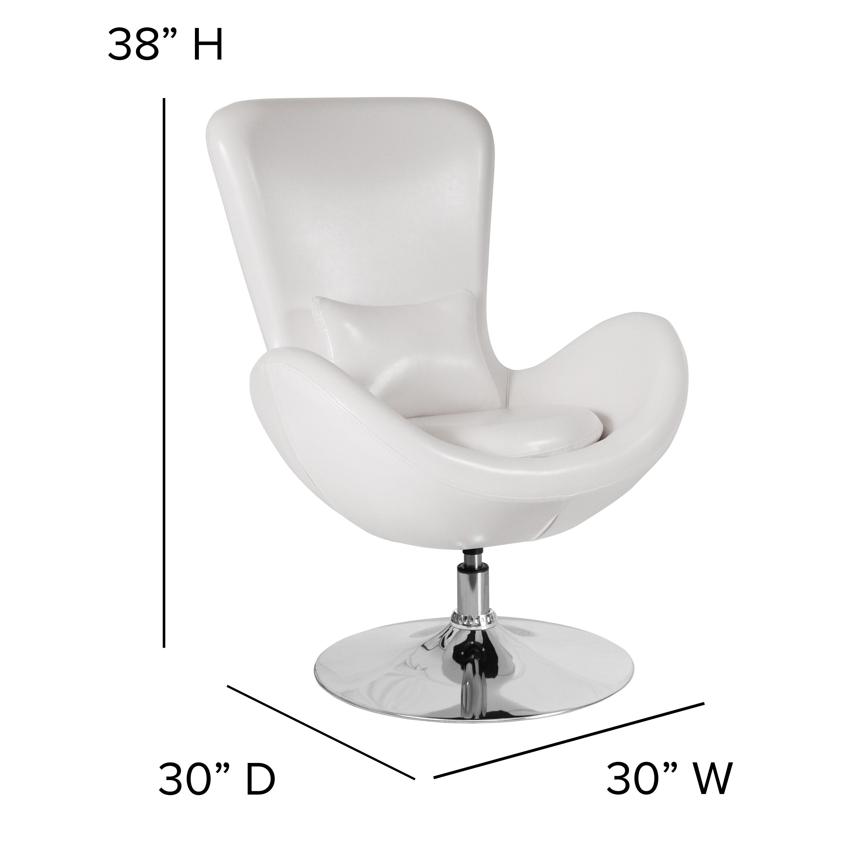 Flash Furniture Egg Series White LeatherSoft Side Reception Chair