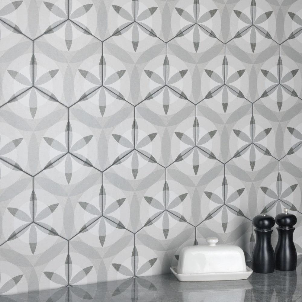 Hexatile 7"x 8" Porcelain Moroccan Wall & Floor Tile