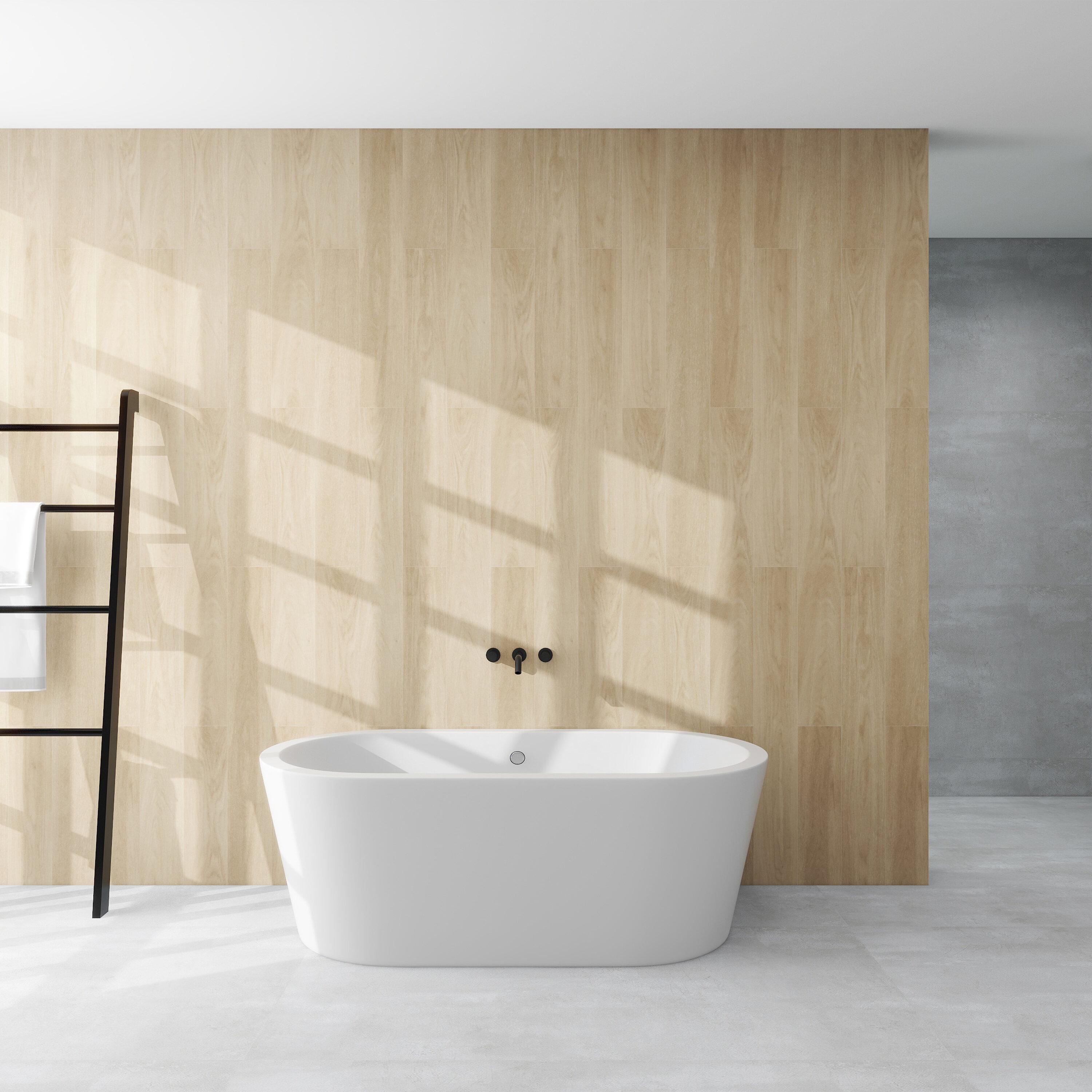 Iris 59" x 30" Freestanding Soaking Acrylic Bathtub