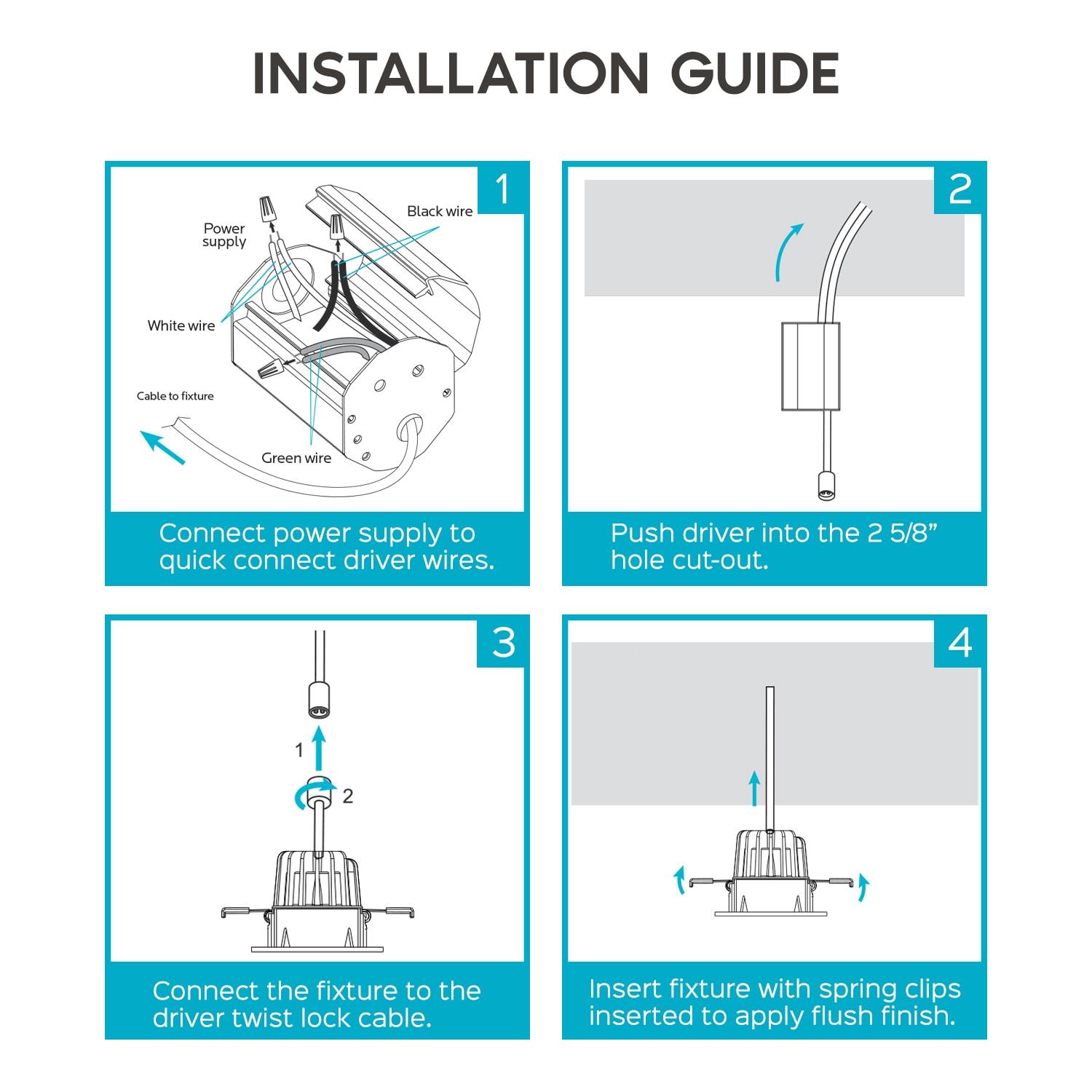 2'' Dimmable Air-Tight IC Rated LED Canless Recessed Lighting Kit