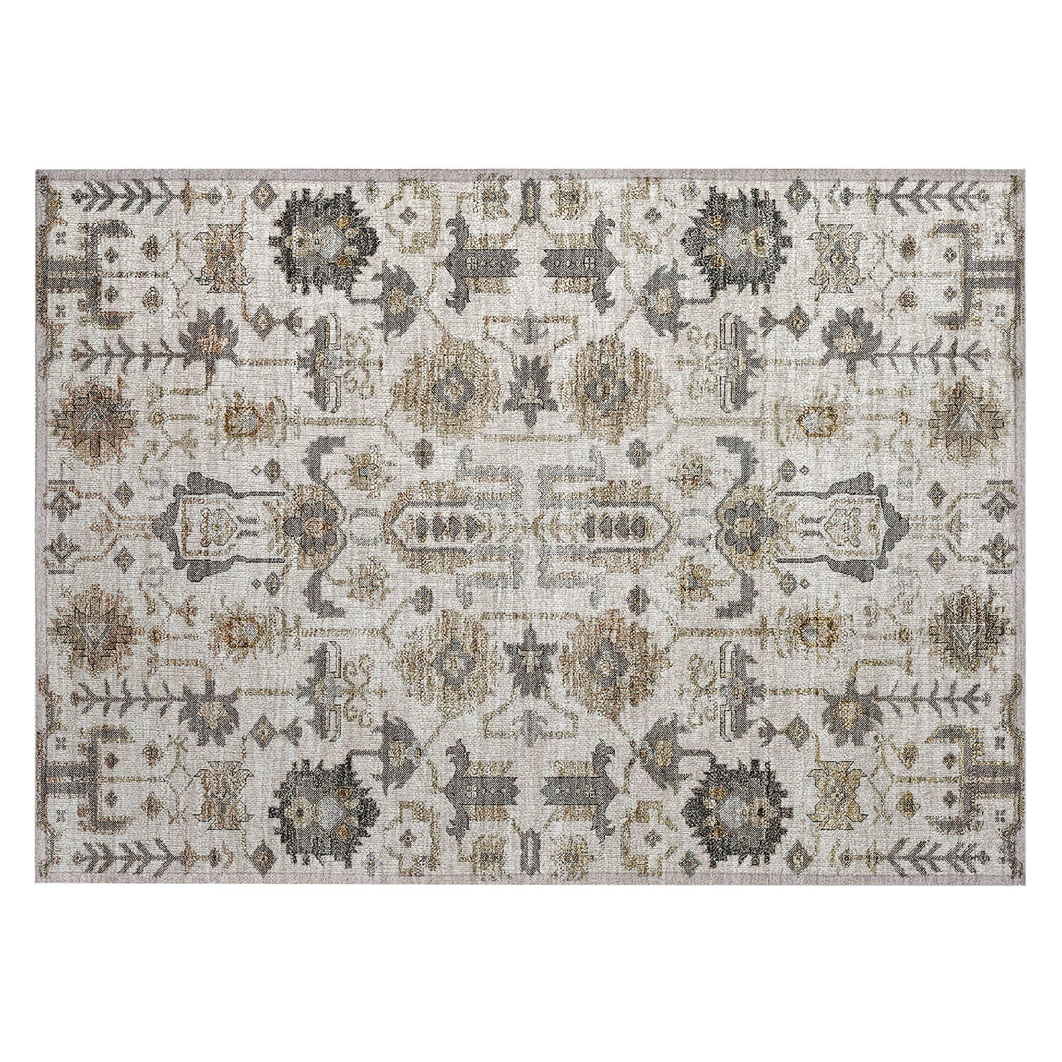 Addison Rugs Chantille Indoor/Outdoor Traditional Oriental Ivory Washable Rectangle Rug, 1'8" x 2'6"