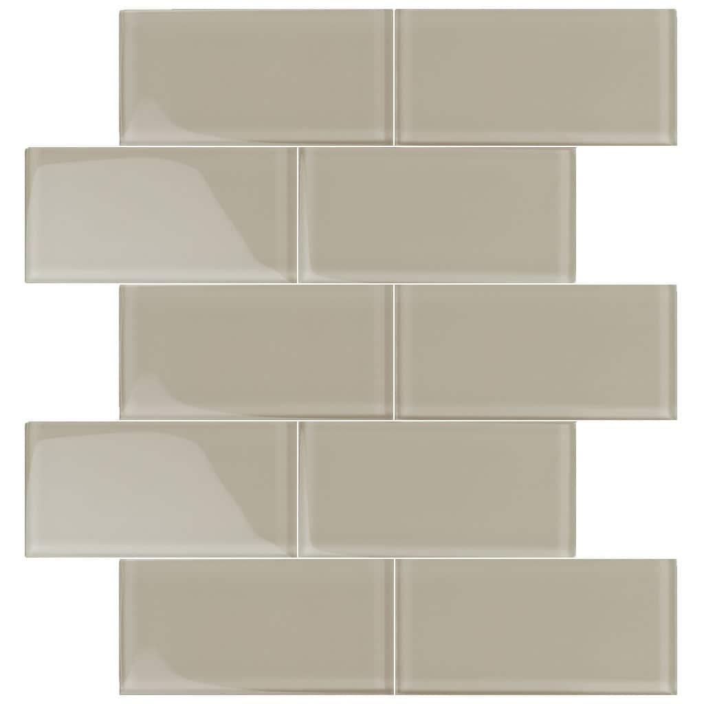 40 pack Lace White 3 in. x 6 in. Polished Glass Subway Wall Tile (5 sq. ft./Case)