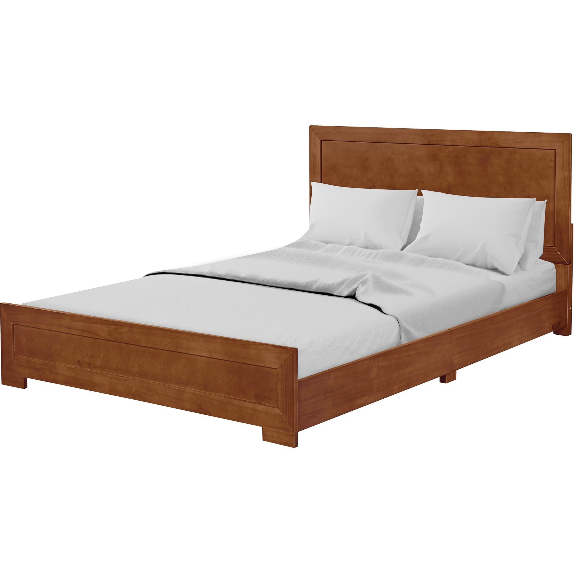 Camden Isle Oxford Platform Bed | Paneled Headboard | Low Profile | Queen, Walnut