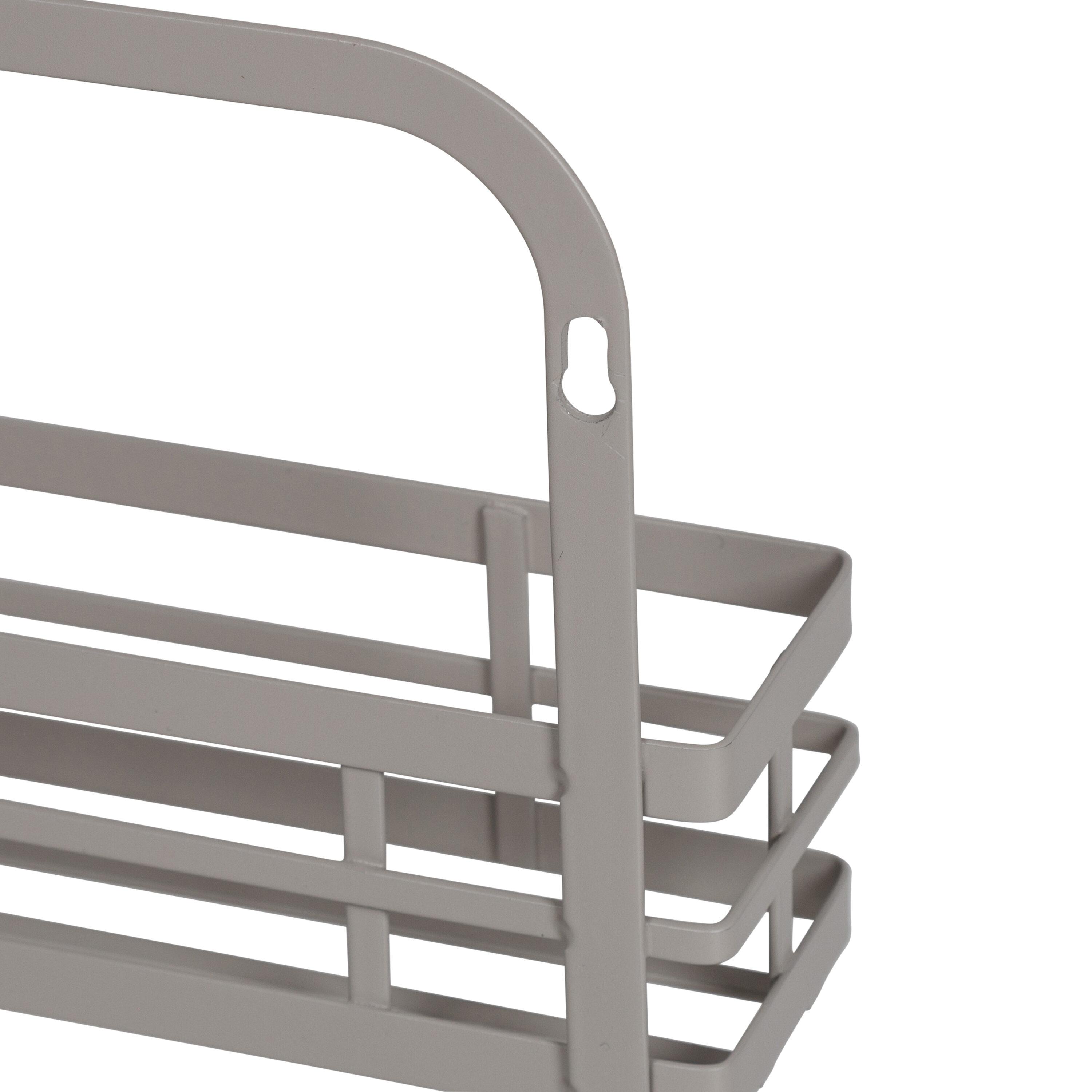 Honey-Can-Do Steel 2-Tier 15" H Hanging Spice Rack, Gray