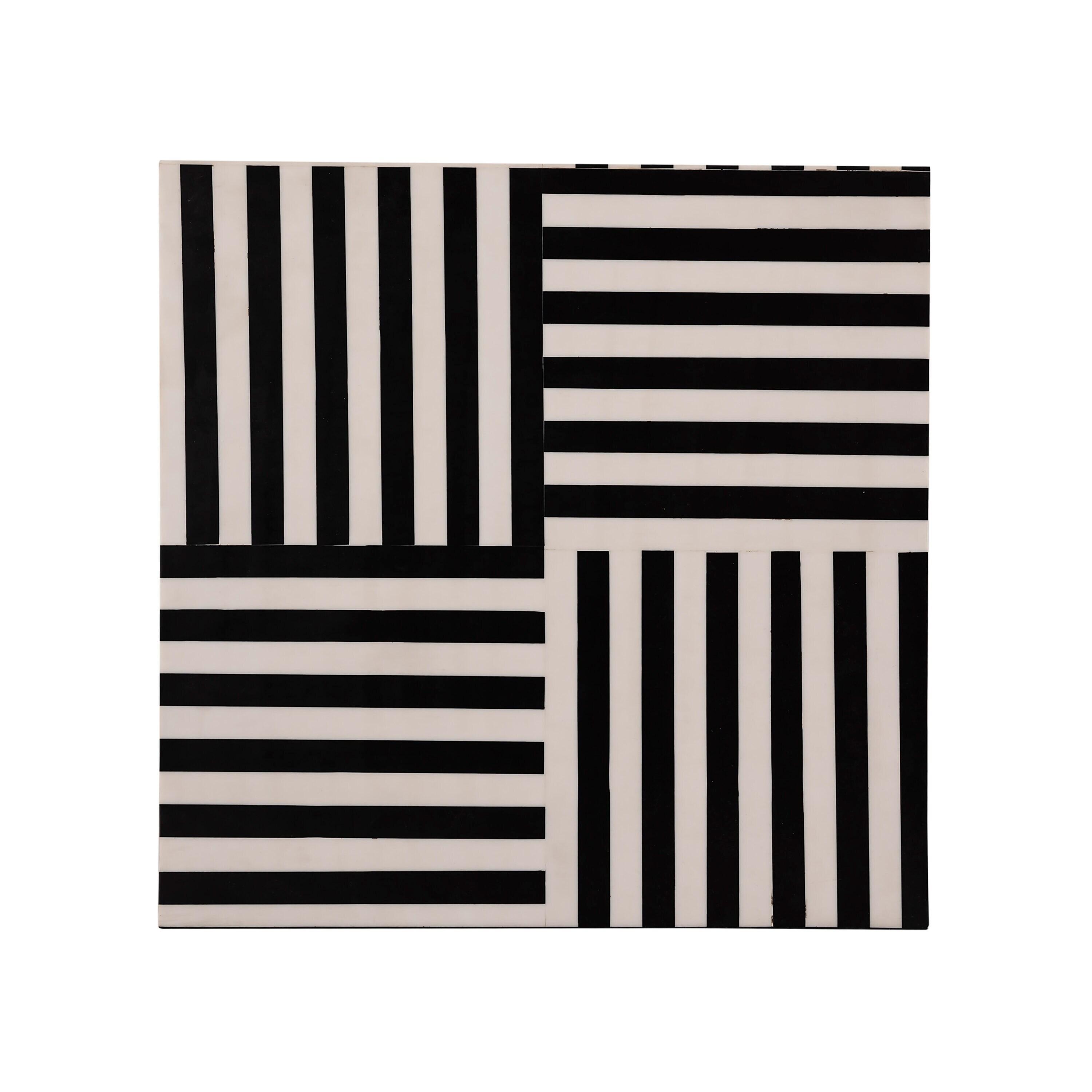 TOV Furniture Cube Black and White Side Table