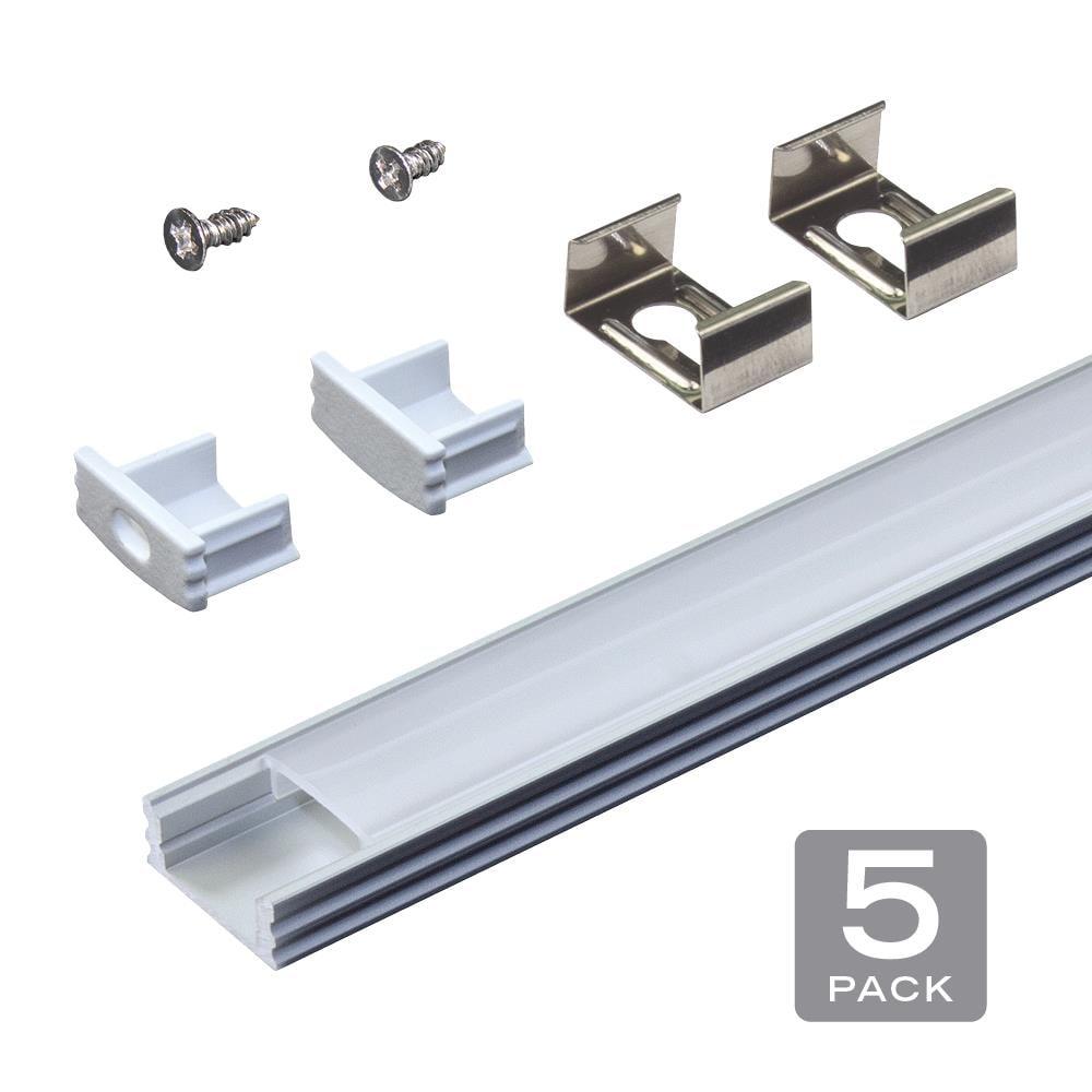 LED Tape Light Mounting Channel, Surface Mount, Silver