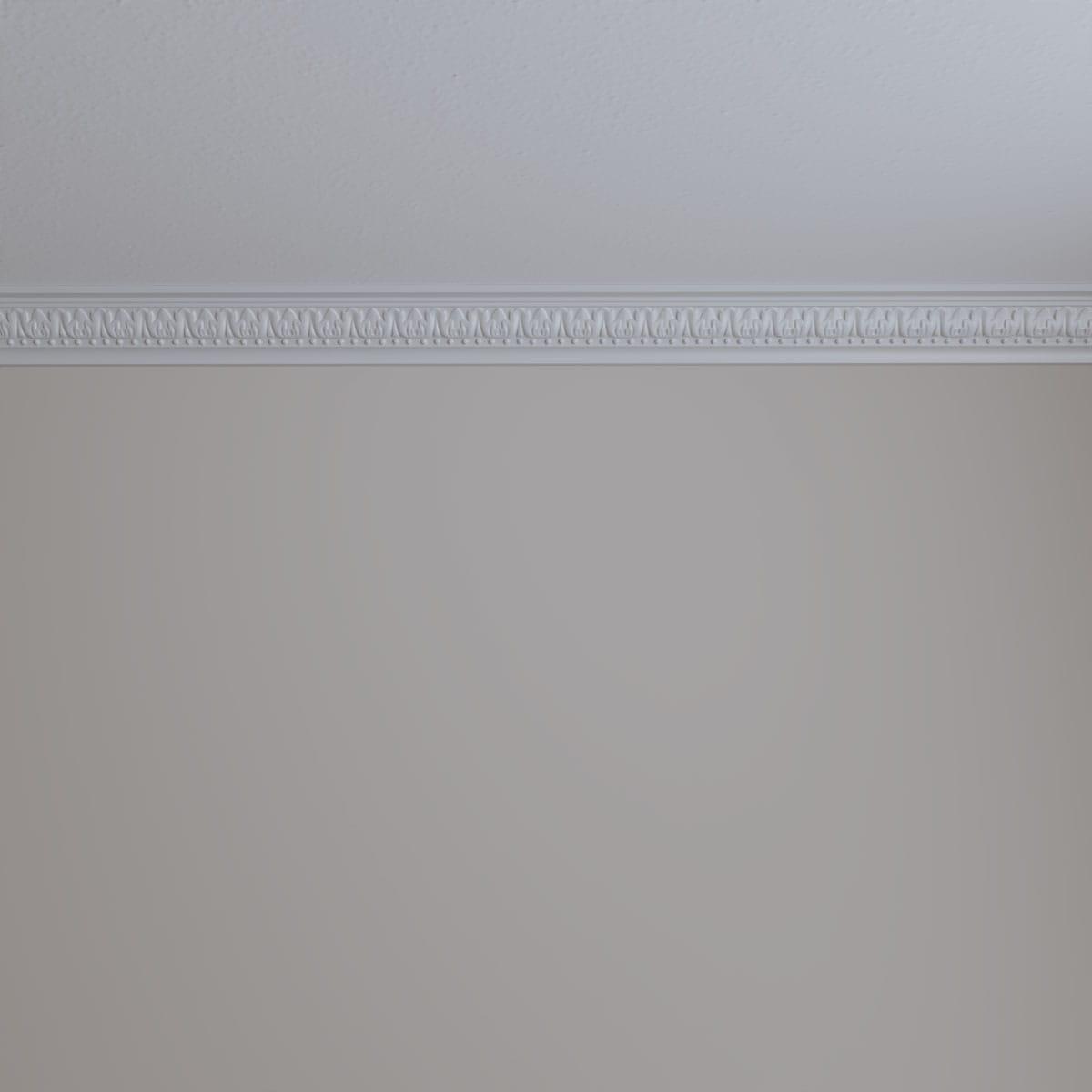 Ekena Millwork Endurathane Nadia Crown Moulding, 2 3/8"H x 2 3/8"P x 3 1/4"F x 94 1/2"L, (1 1/2" Repeat), Factory Primed