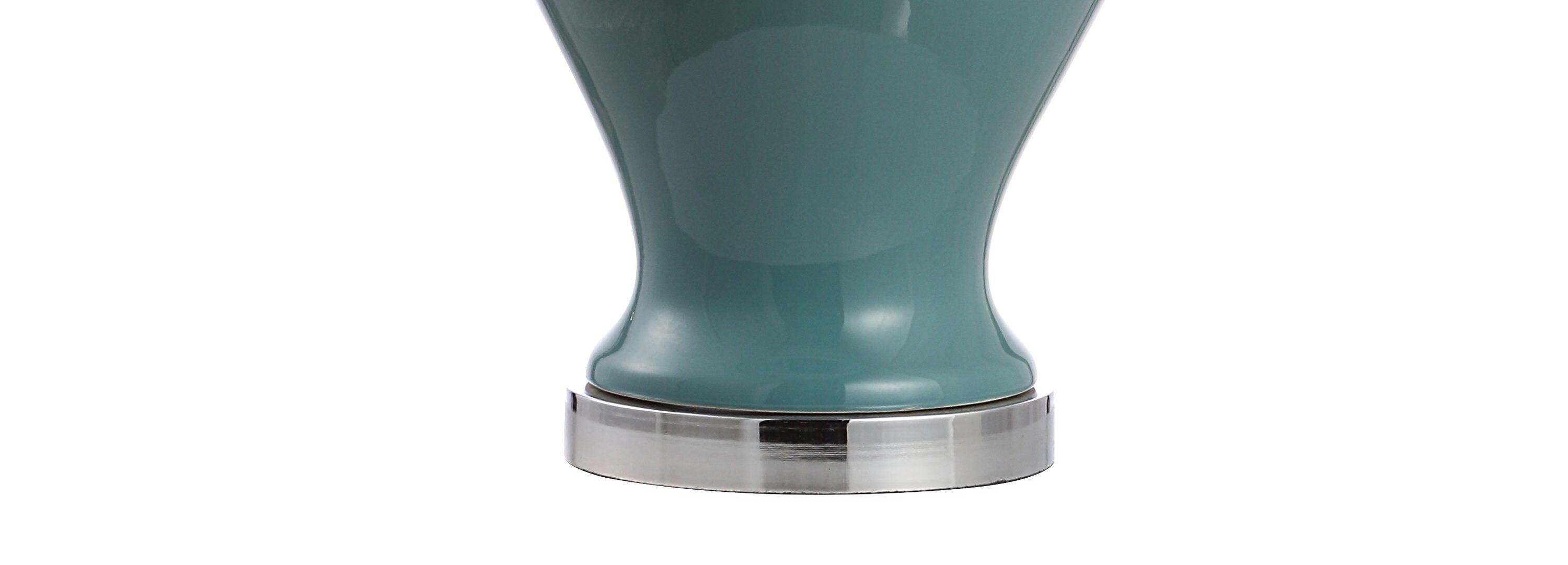 33" Ceramic/Iron LED Table Lamp, Empire Shade, Brass Fittings - JONATHAN Y