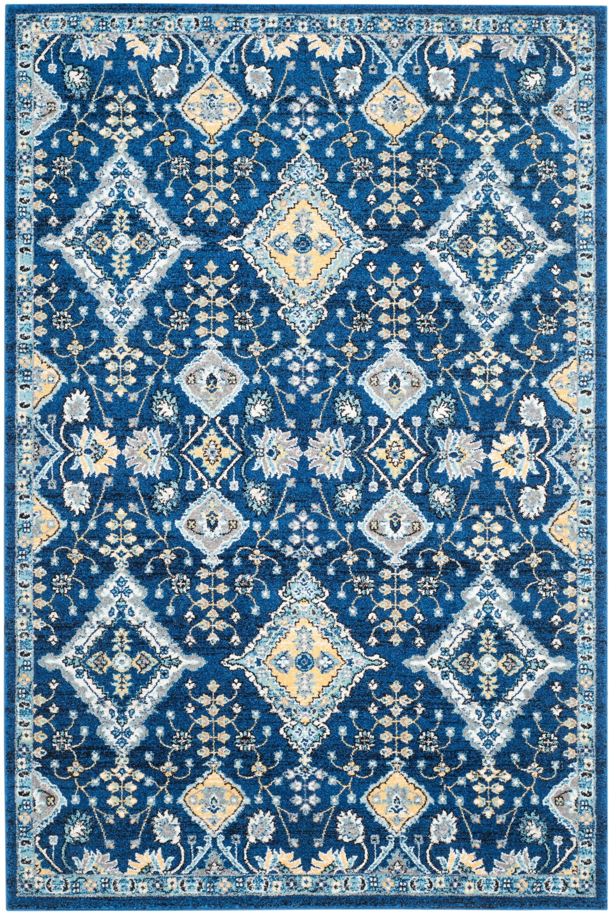 Evoke EVK224 Power Loomed Area Rug - Royal/Ivory - 4'x6' - Safavieh.
