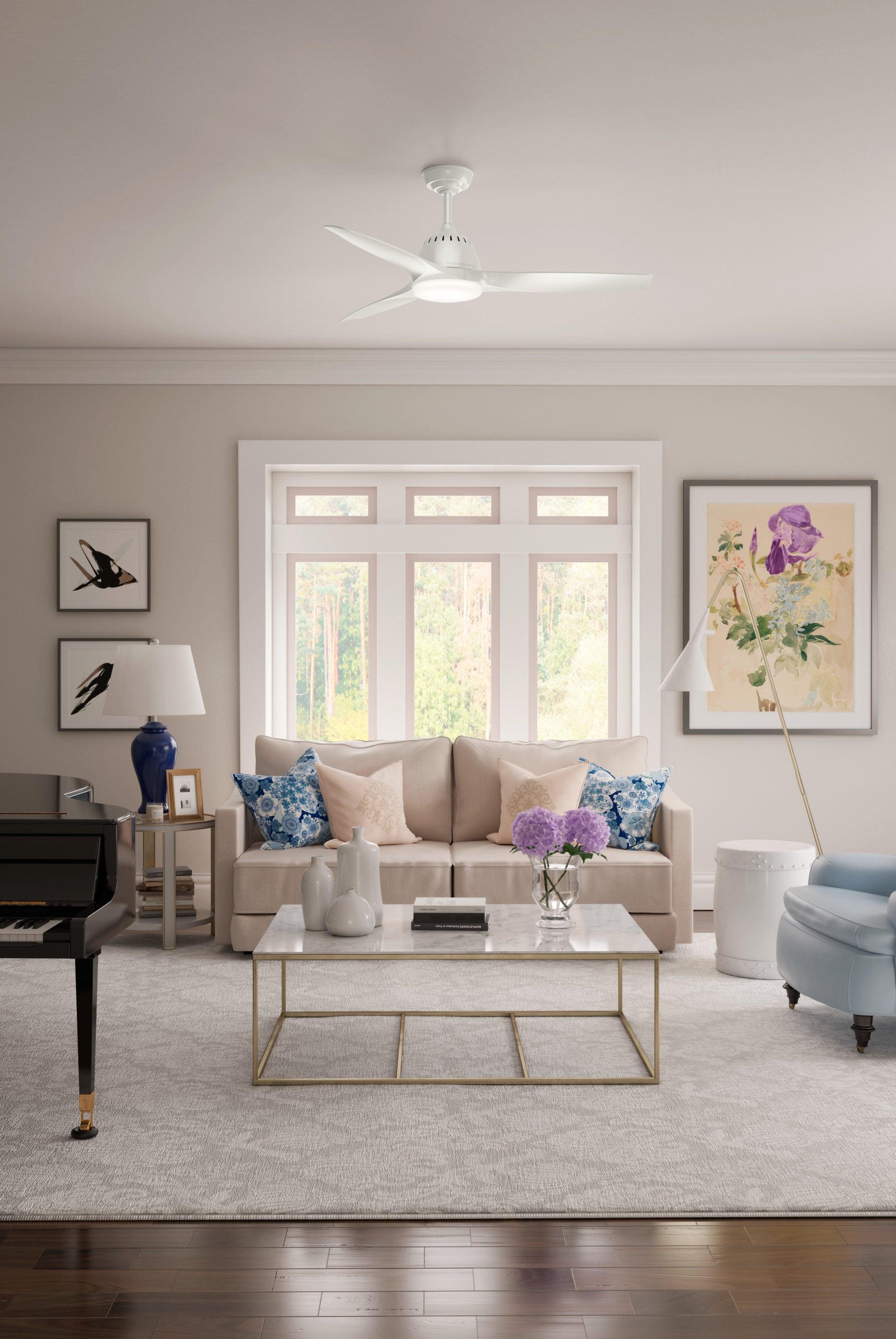 Casablanca Fan 52" Wisp 3 - Blade LED Standard Ceiling Fan with Remote Control and Light Kit Included