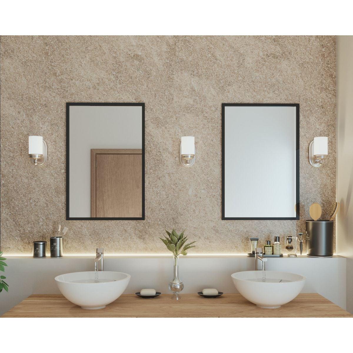 Progress Lighting Glide Collection 1-Light Wall Sconce, Brushed Nickel, Etched Opal Glass