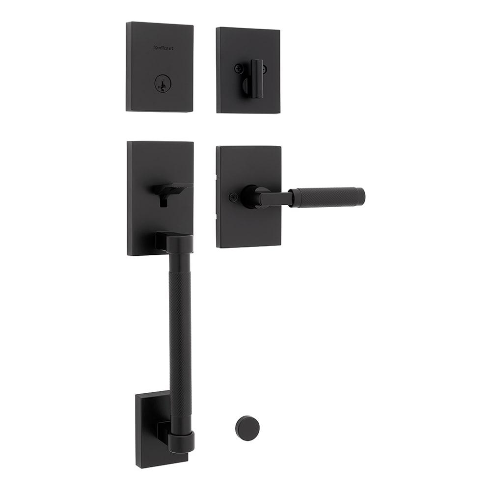 Prava Matte Black Single Cylinder Handleset w/ Prava Handle featuring SmartKey Security