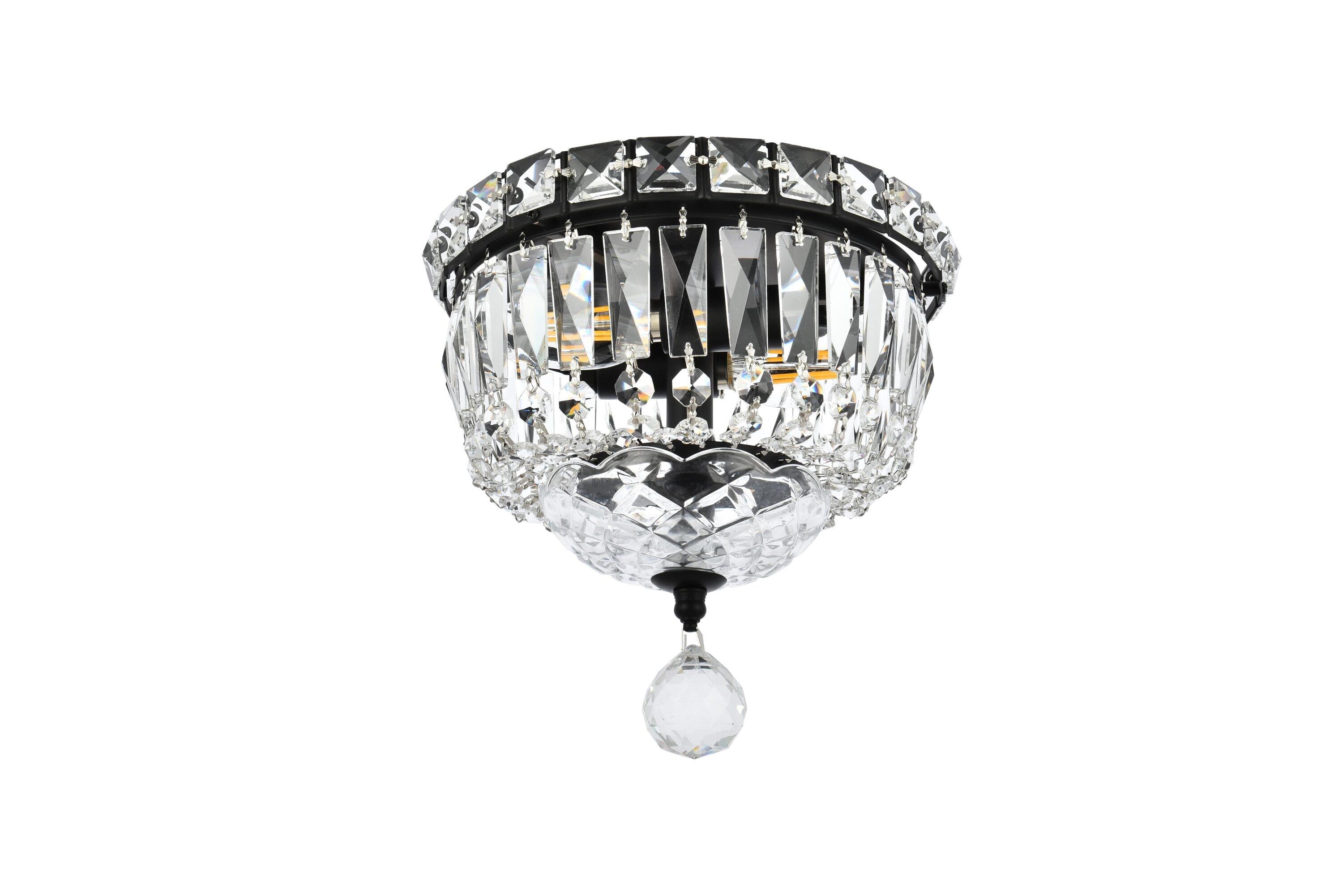 Elegant Lighting Tranquil 8 inch black flush mount