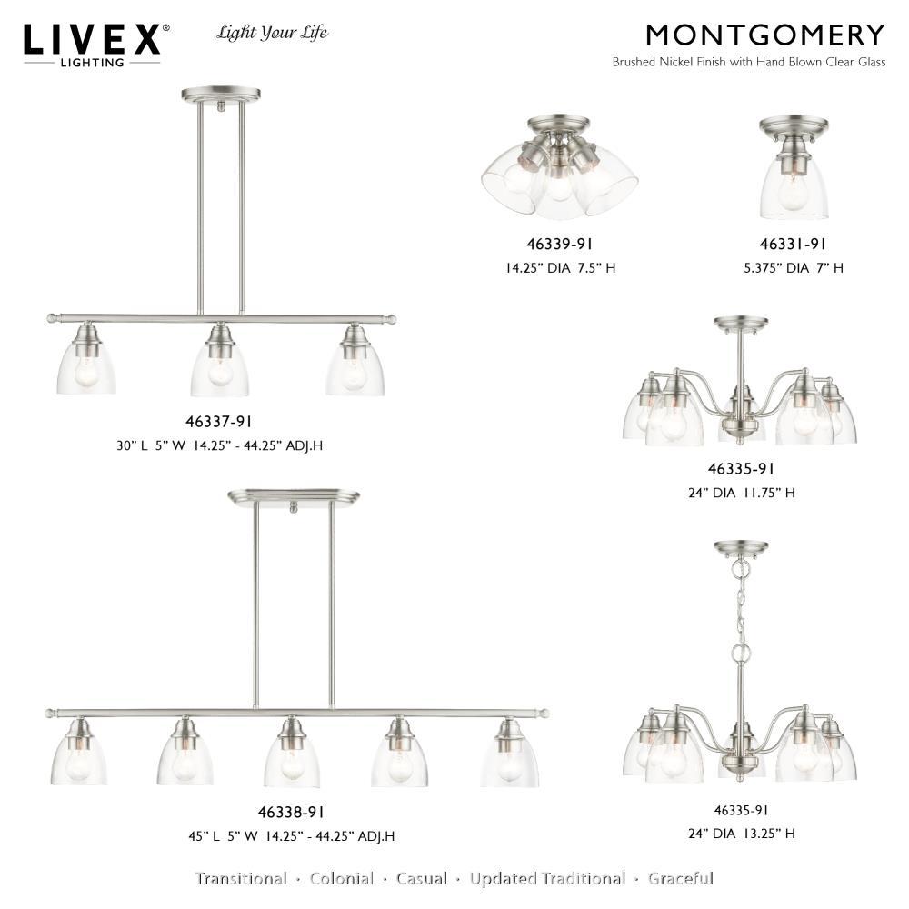 Livex Lighting Montgomery 5 - Light Chandelier in  Brushed Nickel