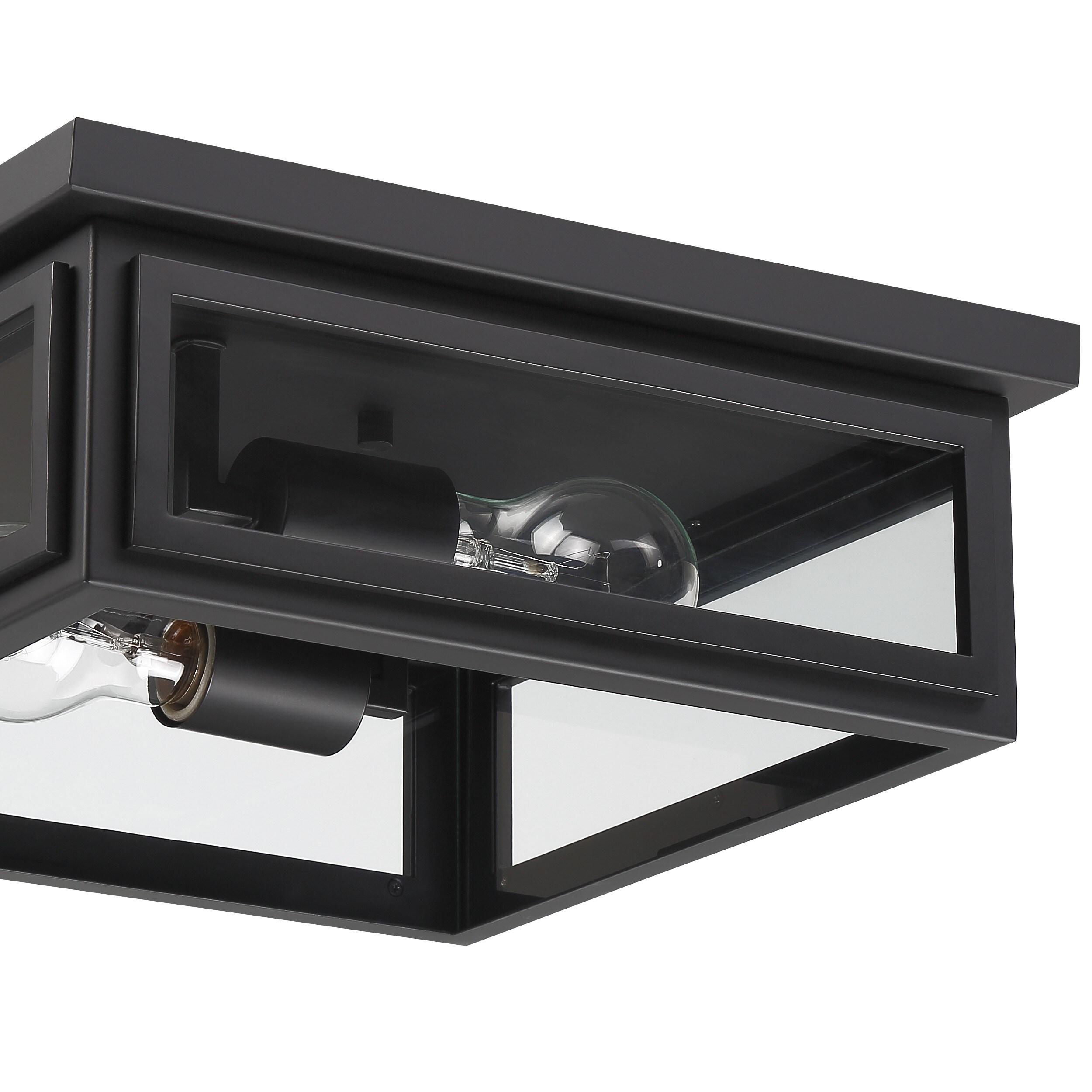Crystorama Matte Black 2 - Bulb Outdoor Flush Mount