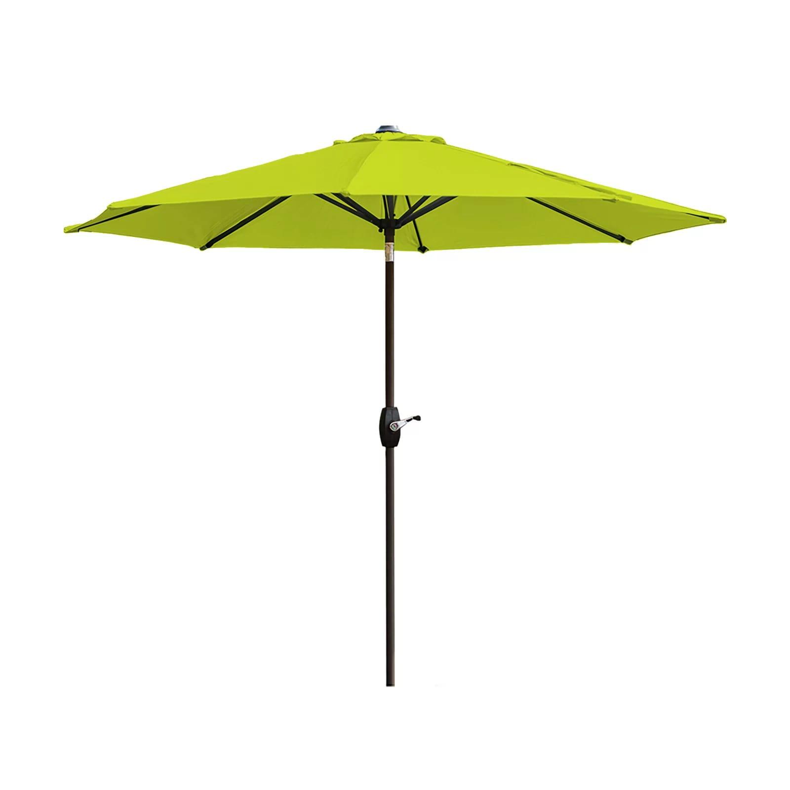 Lime Green 9 Ft Steel Patio Umbrella with Tilt & Crank