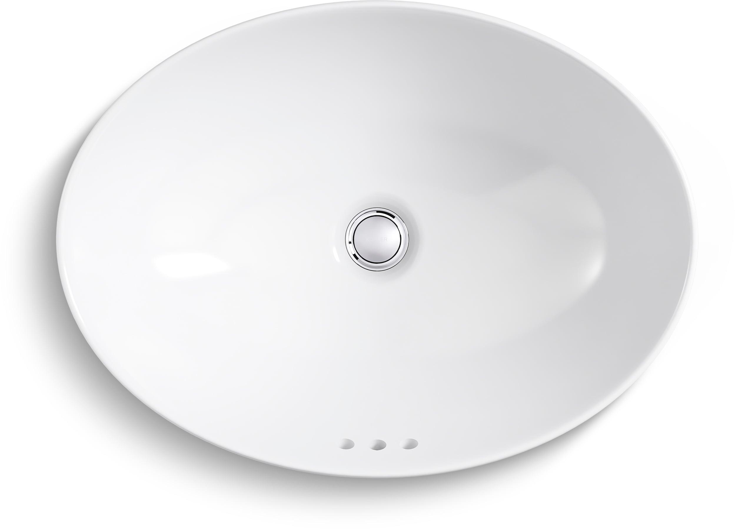 Vox® Vitreous China Oval Vessel Bathroom Sink with Overflow