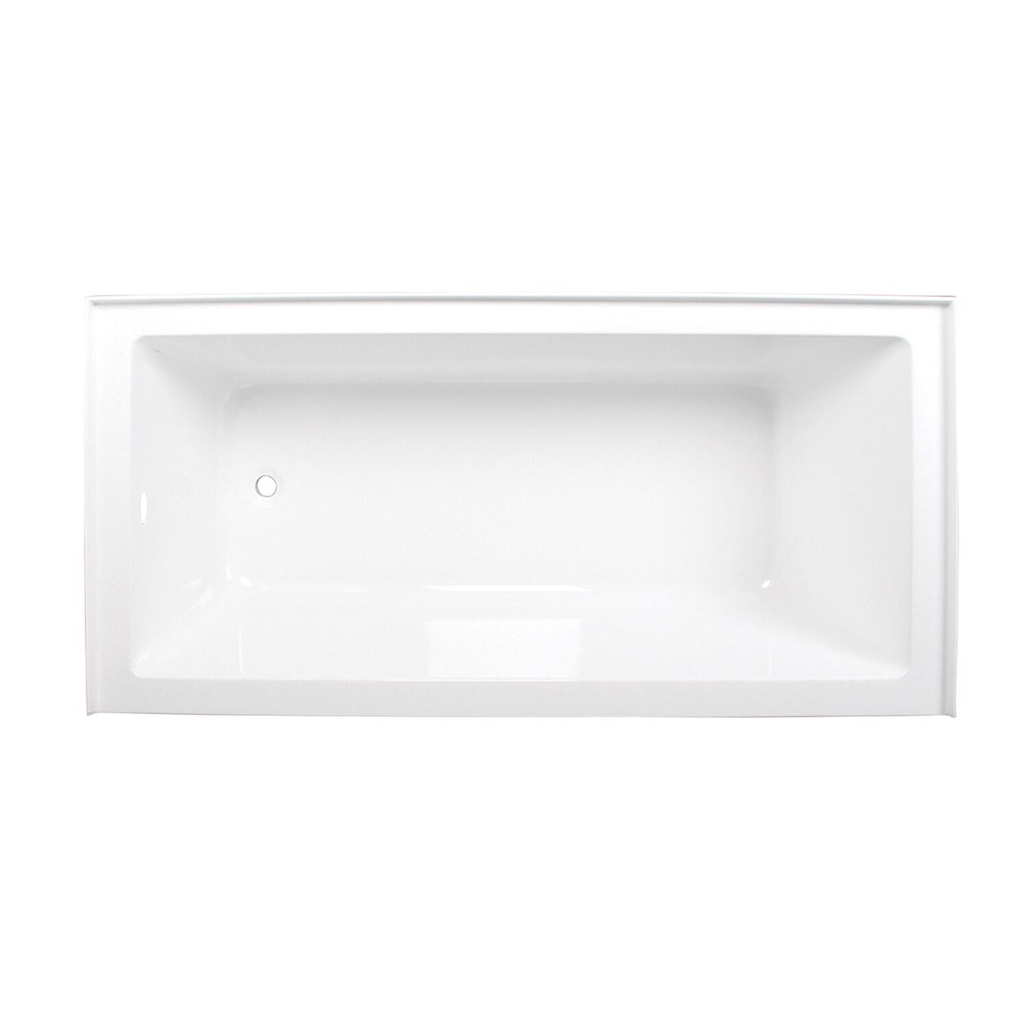 Kingston Brass Aqua Eden 66-Inch Acrylic Rectangular 3-Wall Alcove Tub