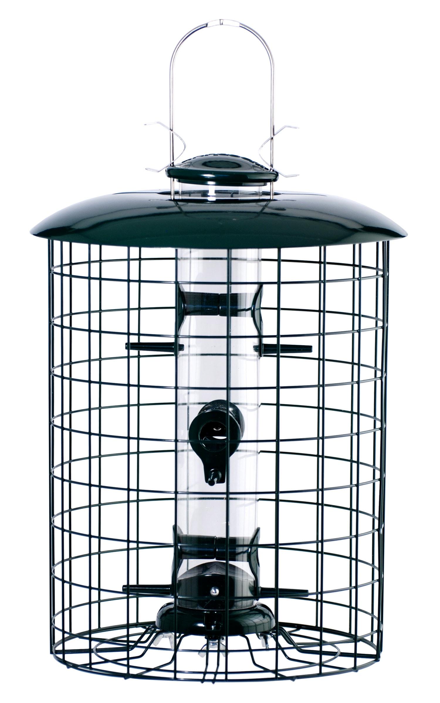 WoodLink Squirrel Resistant Metal Cage Tube Bird Feeder, Green