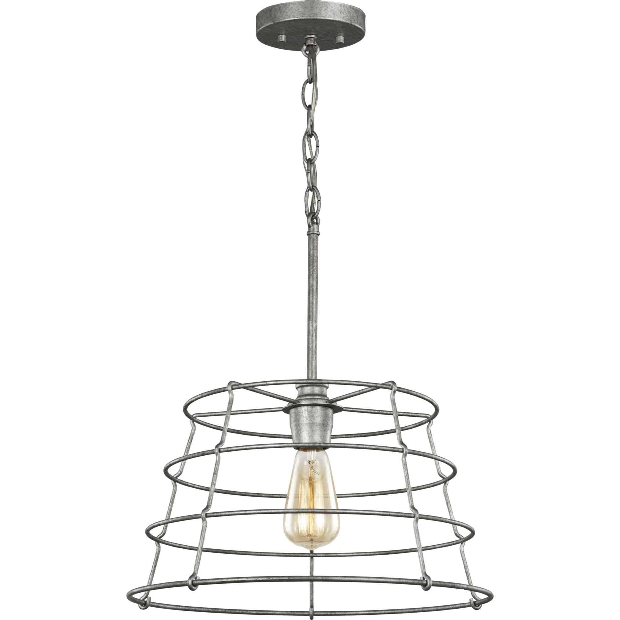 Chambers Collection One-Light Galvanized Finish Farmhouse Pendant Light