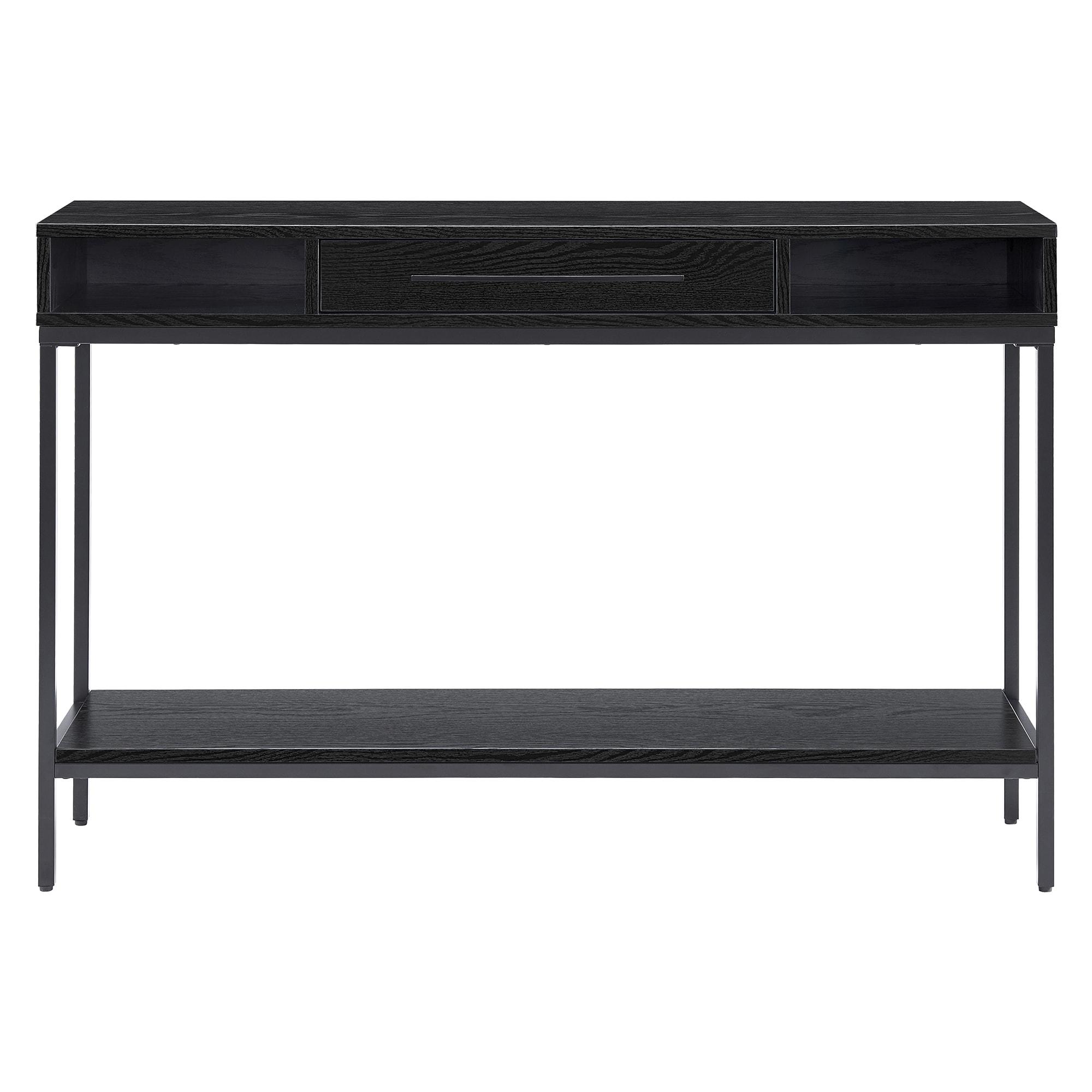 Henn&Hart 45" Blackened Bronze/Black Grain Console Table