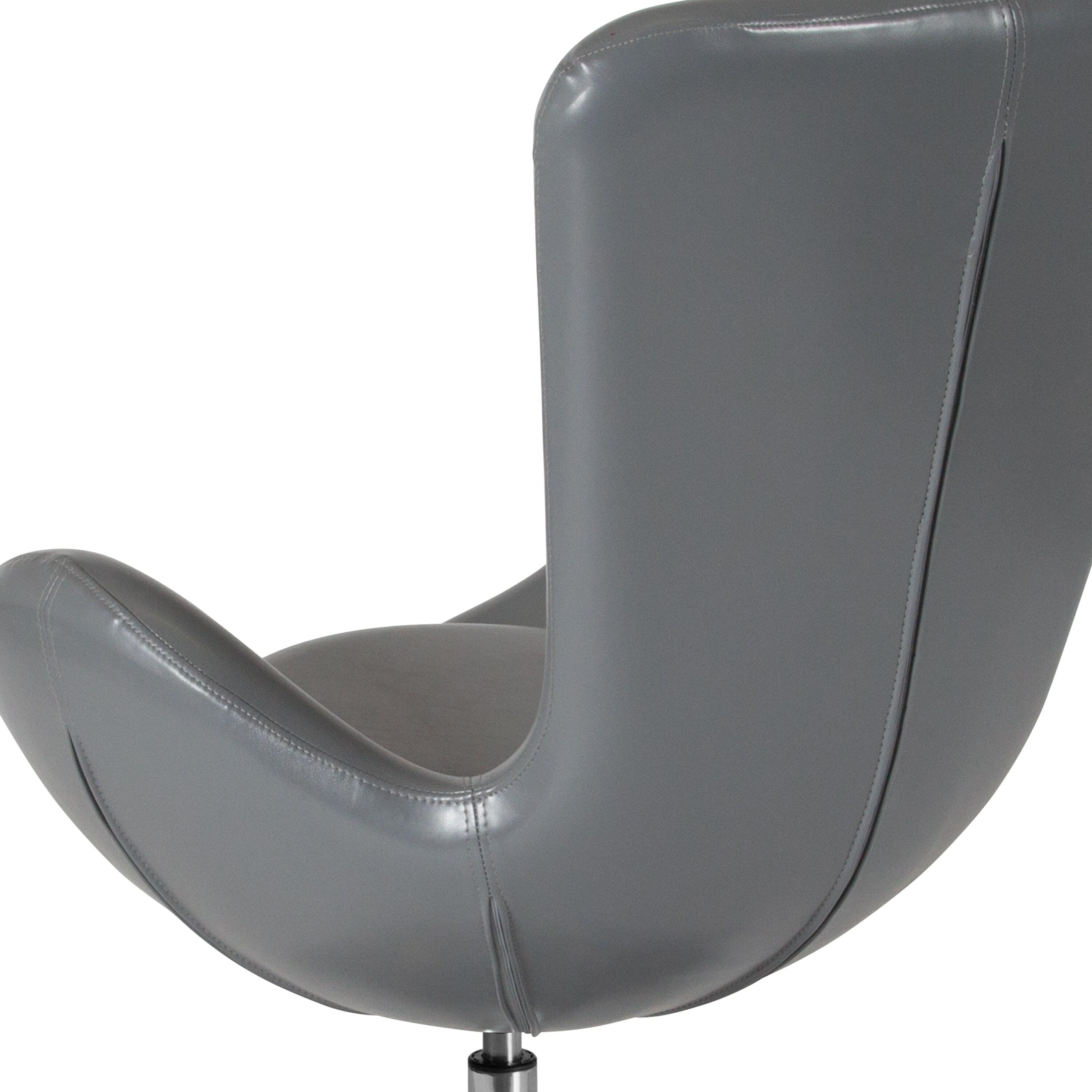 Flash Furniture Stackable Leather Seat Reception Chair with Metal Frame