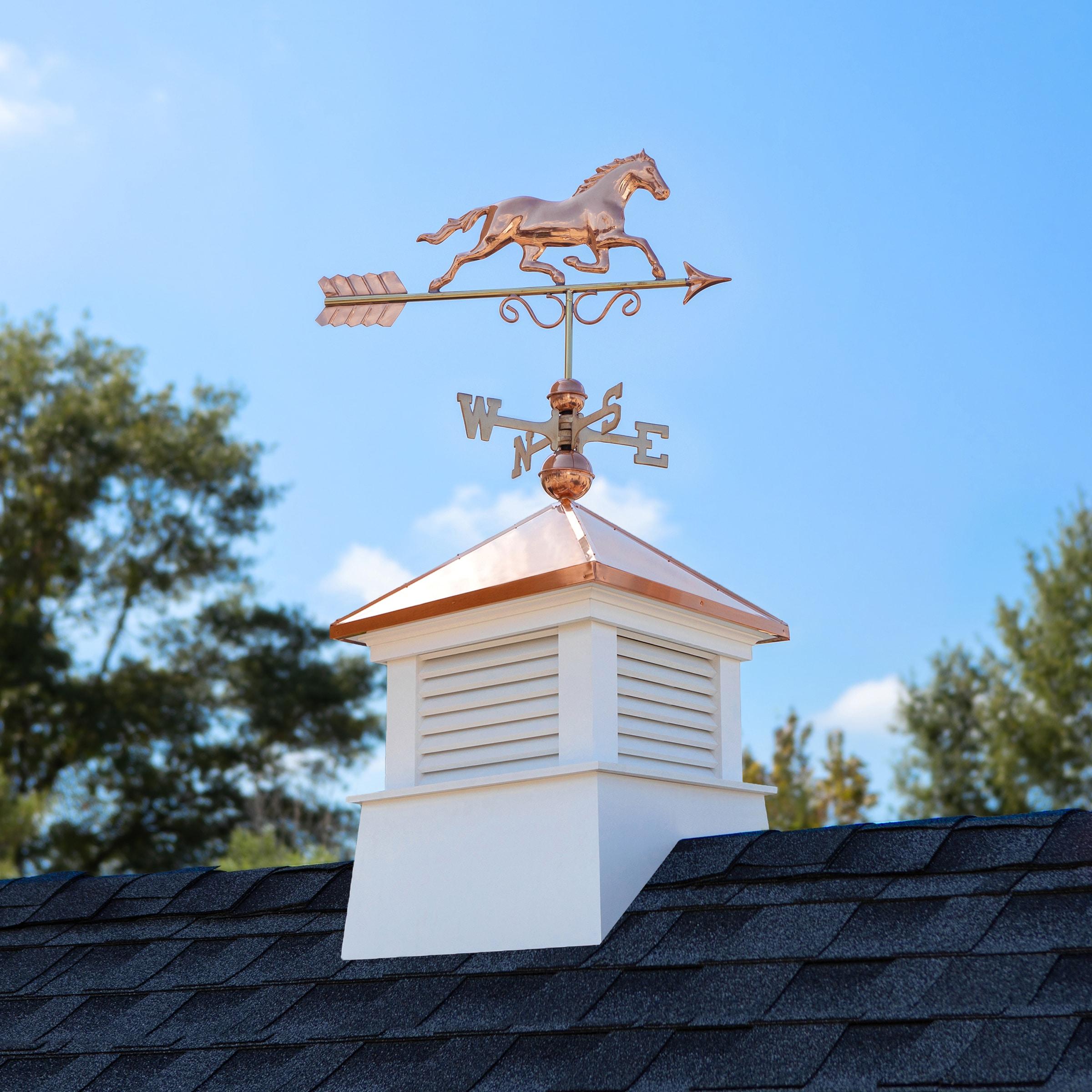 Good Directions 18" Square Manchester Vinyl Cupola with Horse Weathervane by