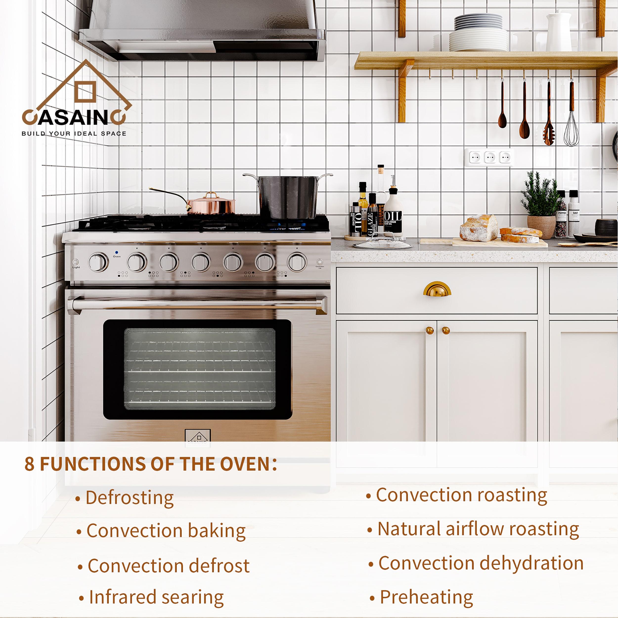 CASAINC 36" 6.0 Cubic Feet Smart Natural Gas Freestanding Convection Range