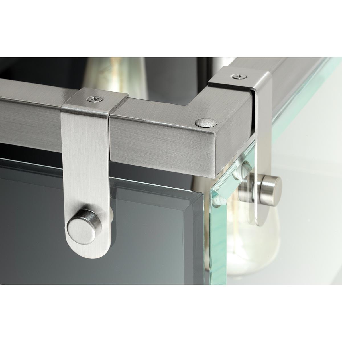 Progress Lighting Glayse 3-Light Bath Vanity, Brushed Nickel, Glass Shade