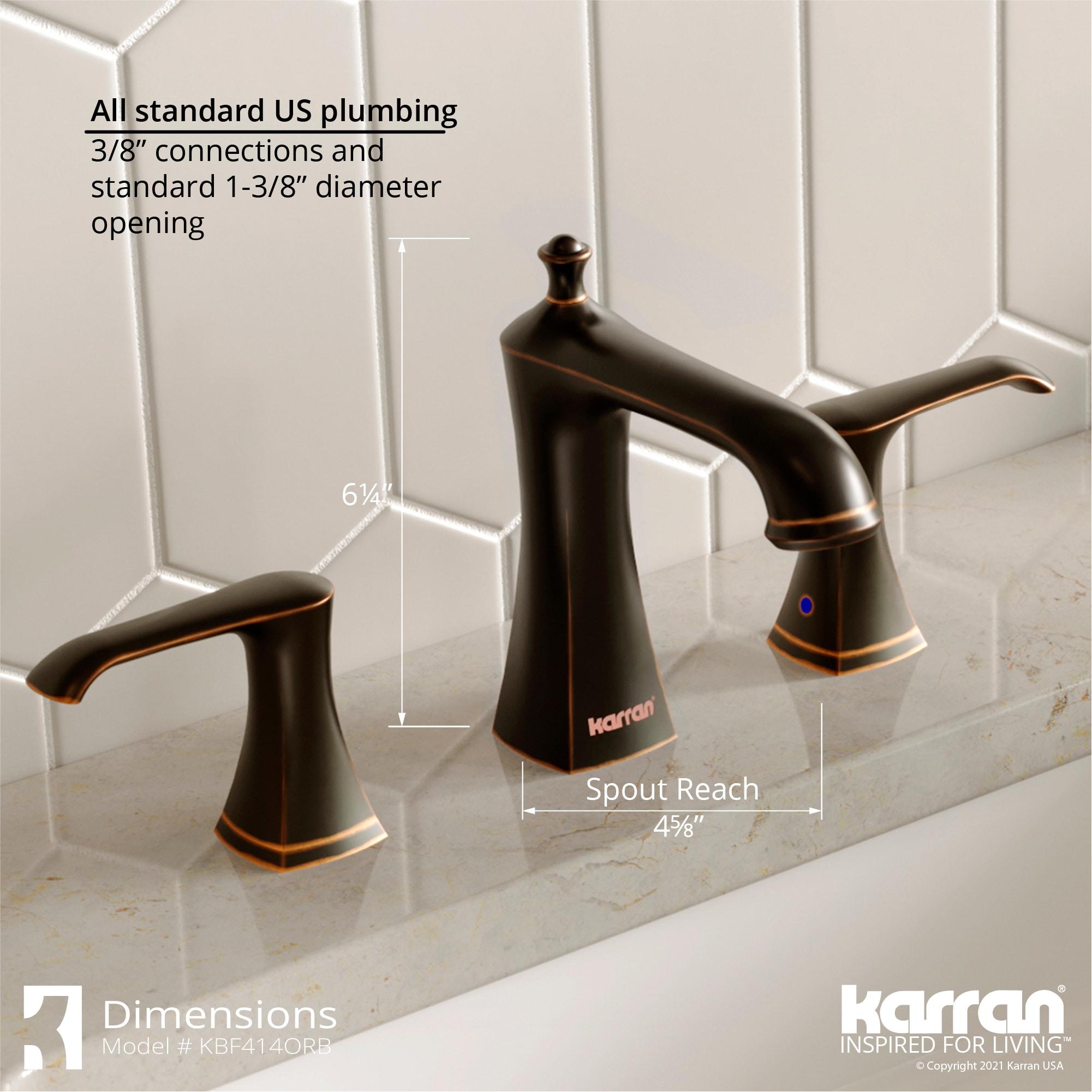 Karran Woodburn 8 In. Widespread 2-Handle Bathroom Faucet With Matching Pop-up Drain