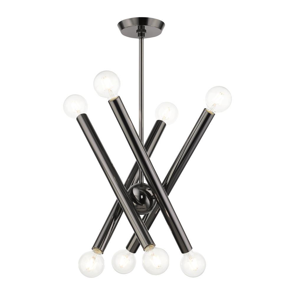 Livex Lighting Stafford 8 - Light Chandelier in  Black Chrome