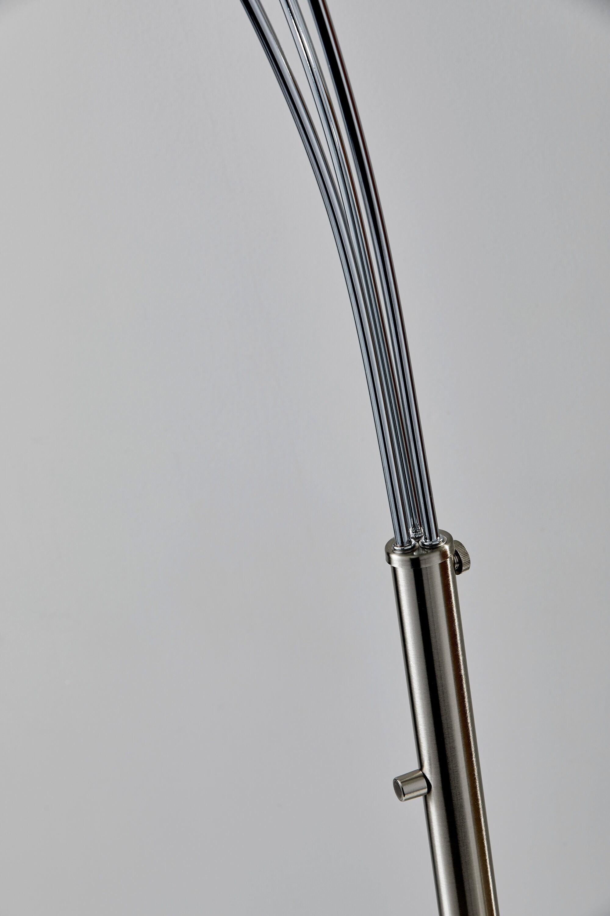 Belle Arc Lamp Silver - Adesso: Chrome Poles, White Rice Paper Lanterns, Multi-Head, ETL Listed