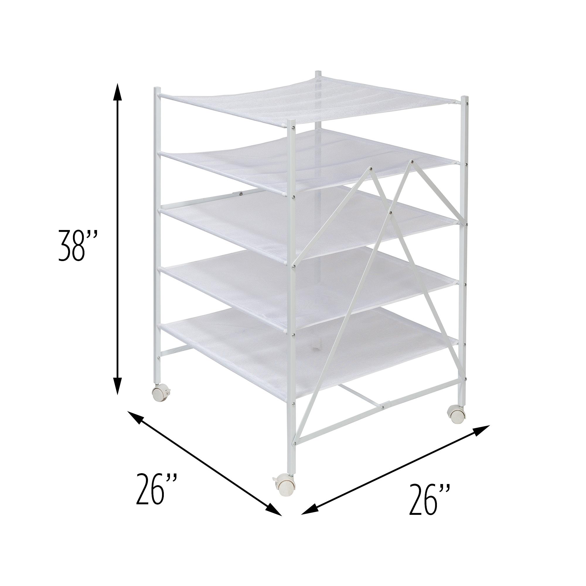 Honey-Can-Do Flat Drying Rack: Steel, Collapsible, Lay Flat to Dry, Sweater Dryer, White, 40 lb Capacity, Wheels, 23.4 Surface Area