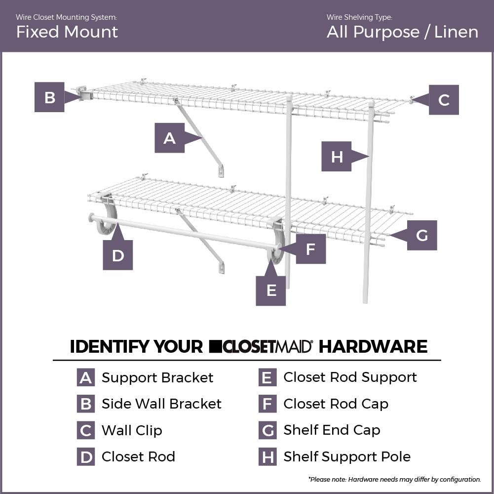 Closetmaid 2-Pack 12-In. White Shelf Support Bracket With Anchors 1 Pack