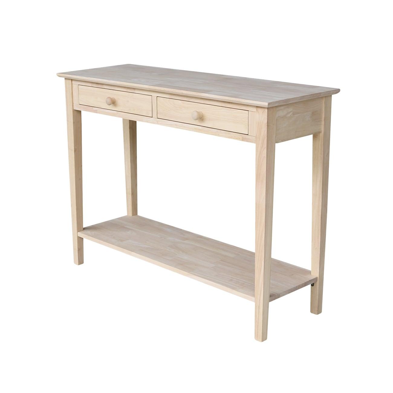 International Concepts Spencer Server-Wood: Hardwood Entryway Table with Drawers & Fixed Shelf