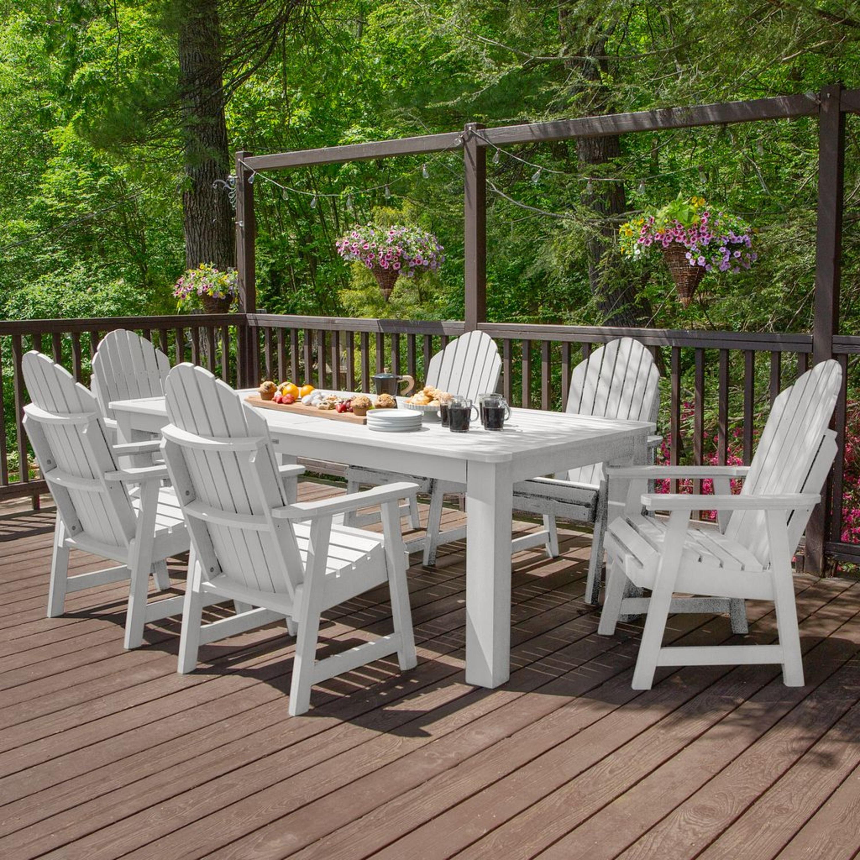 Highwood 7-pc Hamilton Dining Set - 42" x 84" Rectangle Table, Dining Height, Outdoor, Eco-friendly, Synthetic Wood